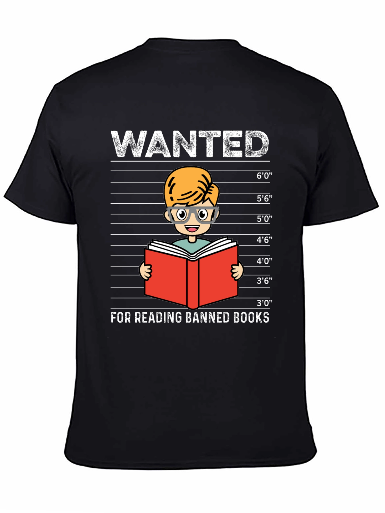 Black Wanted For Reading Banned Books T-Shirt view 4