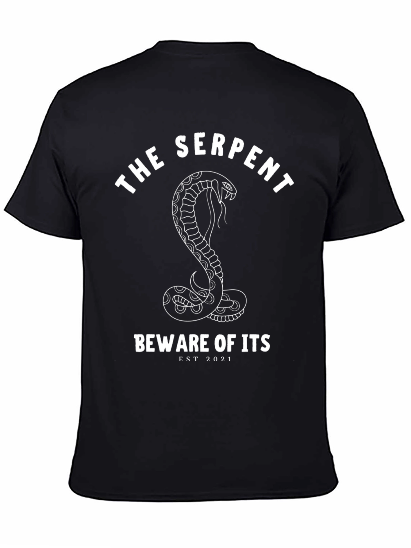 Black The Serpent T-Shirt - Cobra Design - Beware view 4