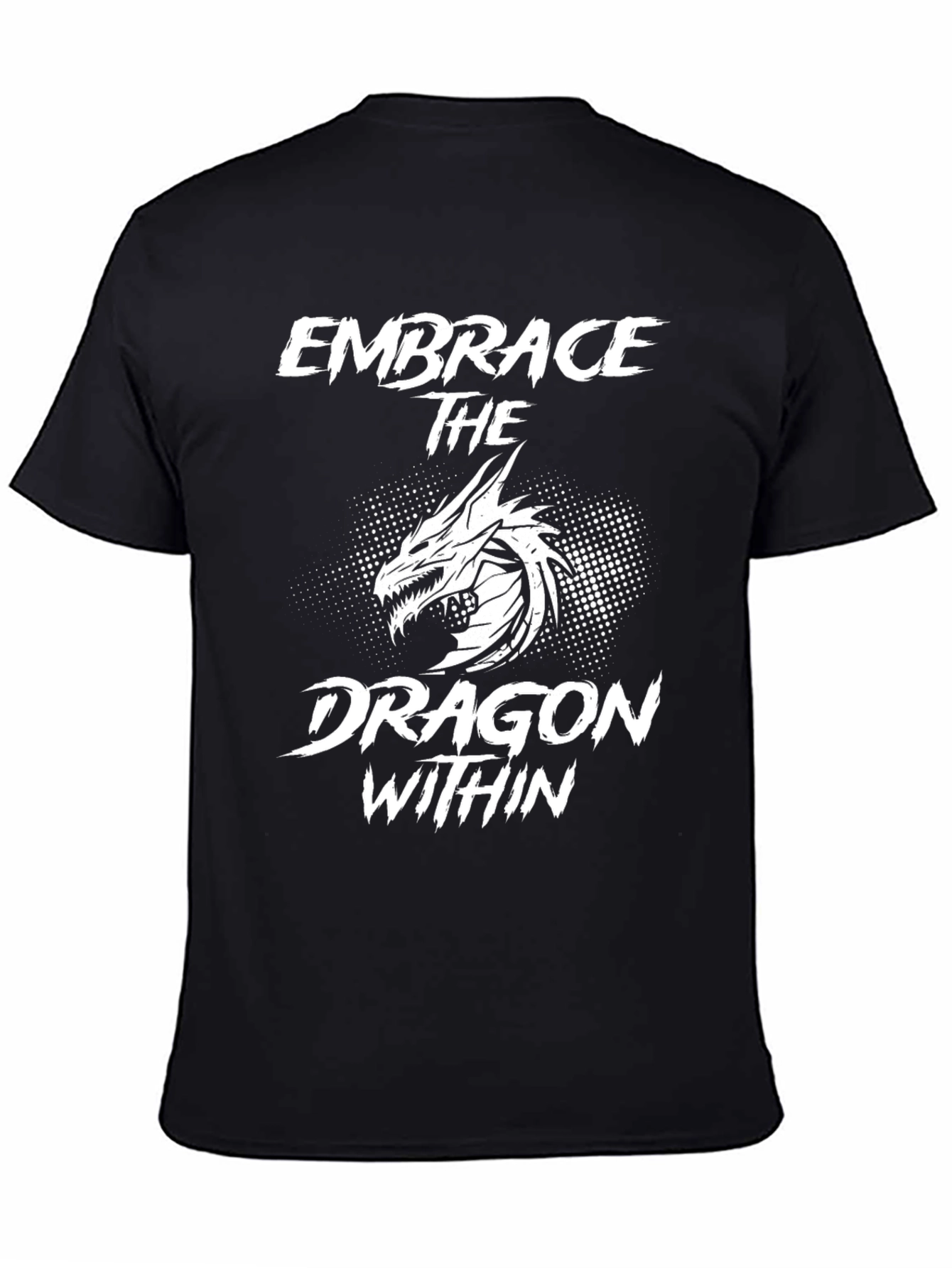 Black Embrace the Dragon Within T-Shirt - Black Graphic Tee view 4