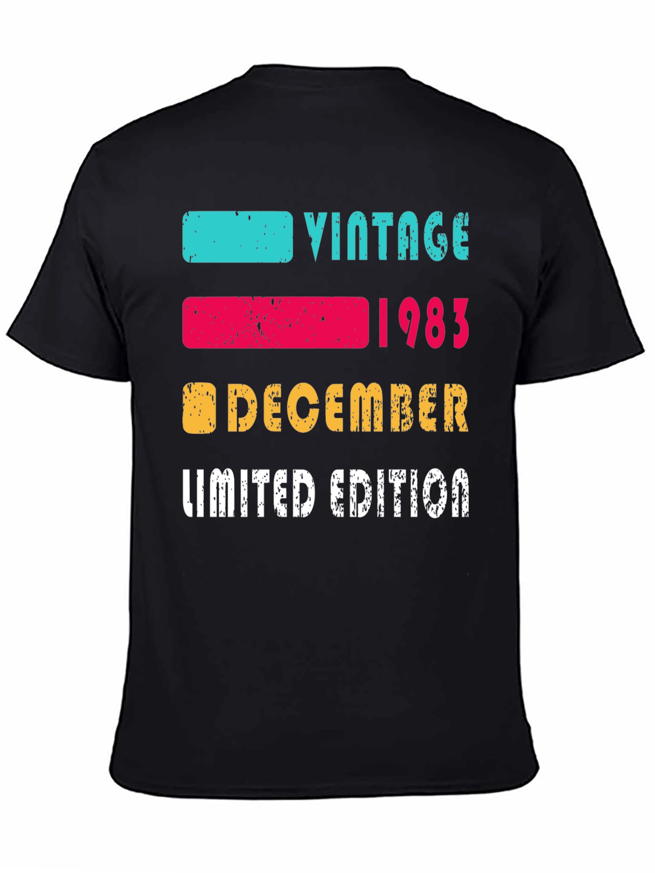 Black Vintage 1983 December Limited Edition T-Shirt view 4