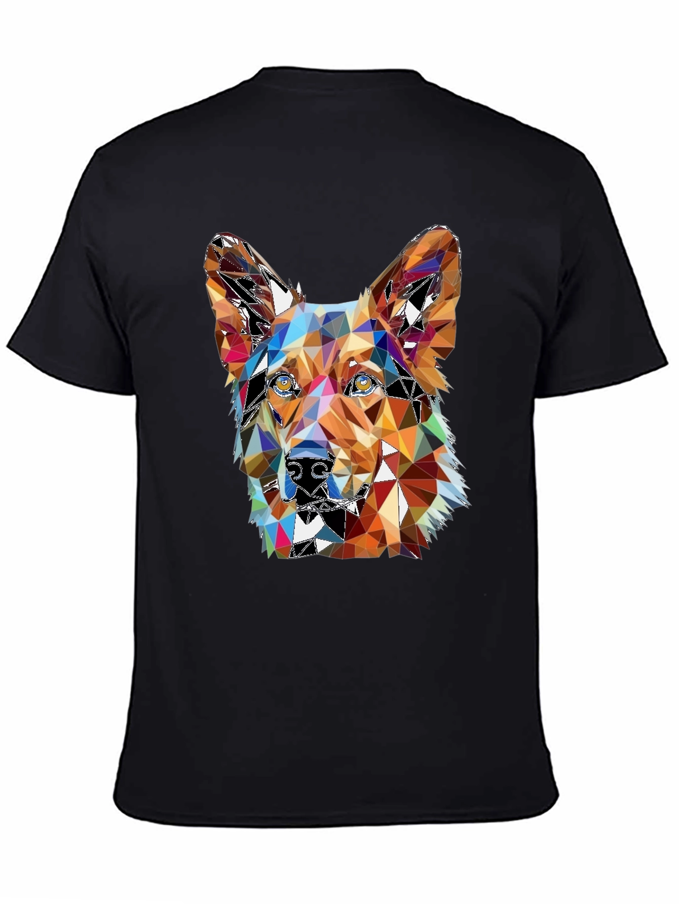 Black Geometric Dog T-Shirt - Artistic Graphic Tee view 4