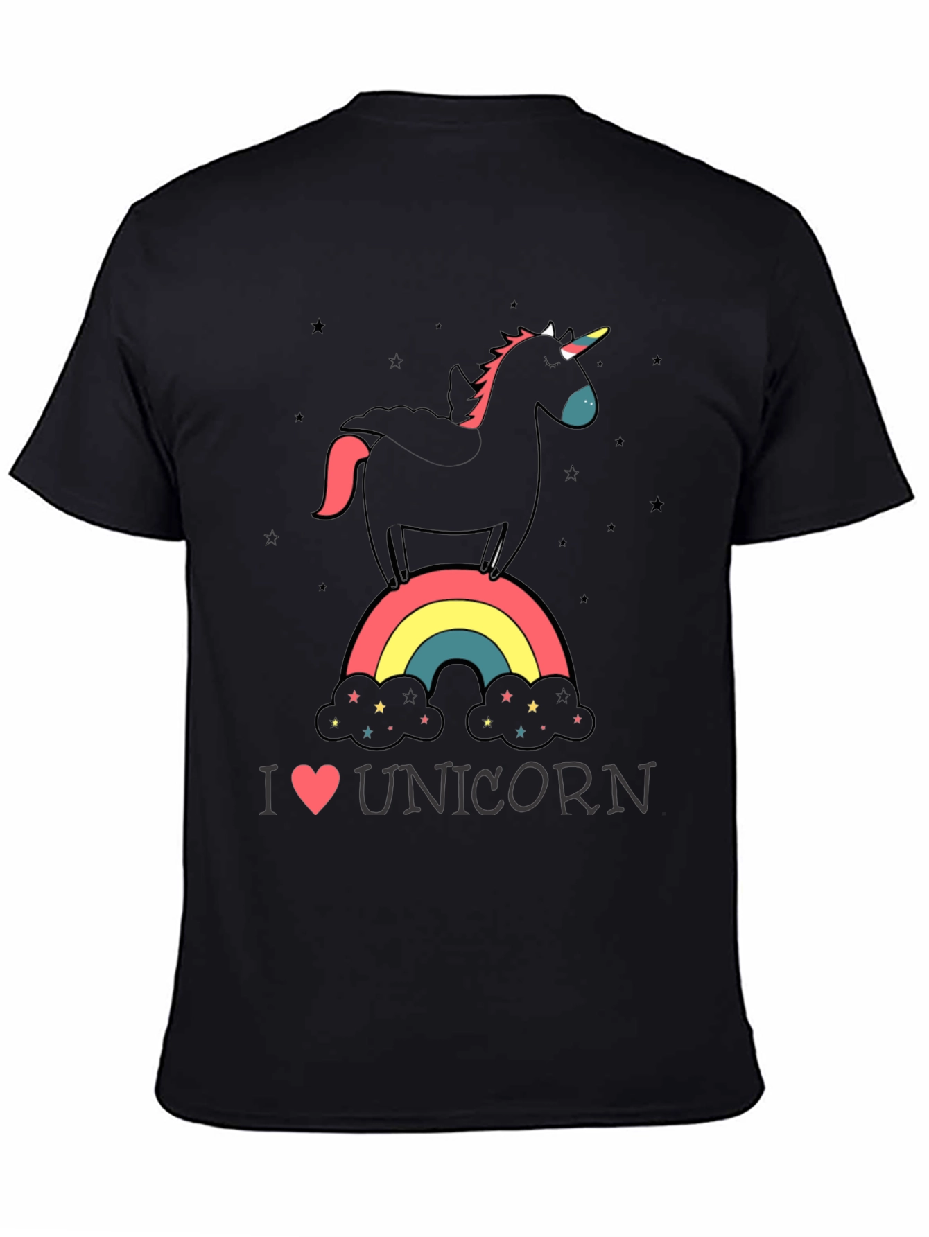 Black I Heart Unicorn T-Shirt view 4