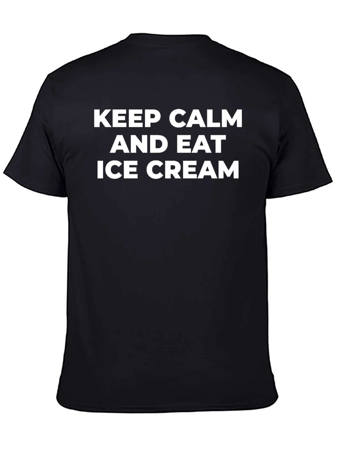 Black Keep Calm & Eat Ice Cream Graphic T-Shirt - Black view 4