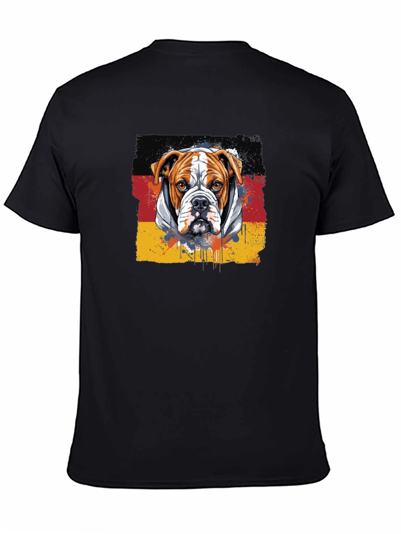 Black Bulldog Germany Flag Graphic T-Shirt view 4
