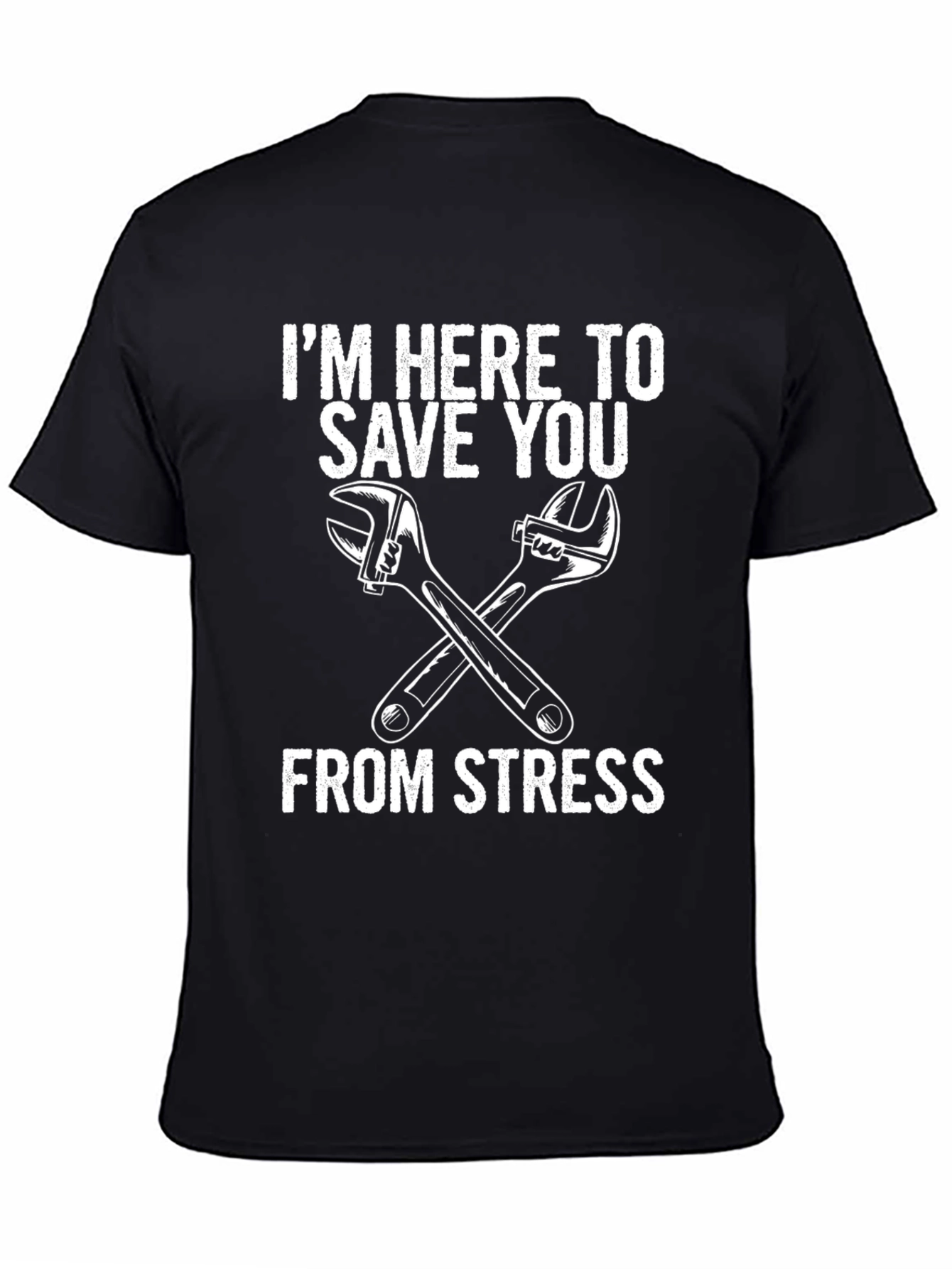 Black Save You From Stress Wrench Graphic Tee view 4