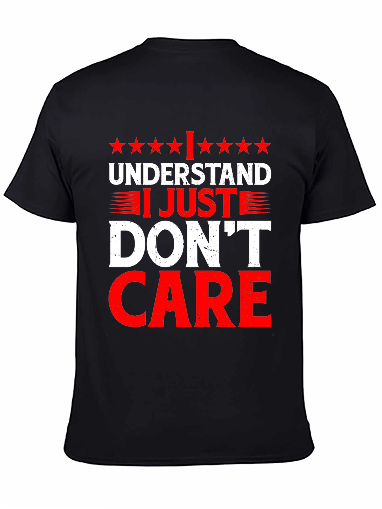 Black Funny I Understand I Just Don't Care Graphic T-Shirt view 4
