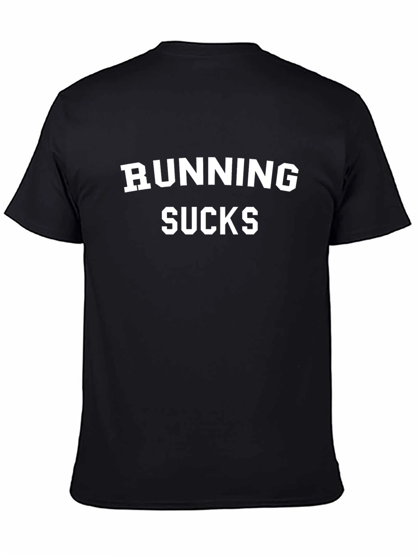 Black Running Sucks Graphic Tee - Black Cotton T-Shirt view 4