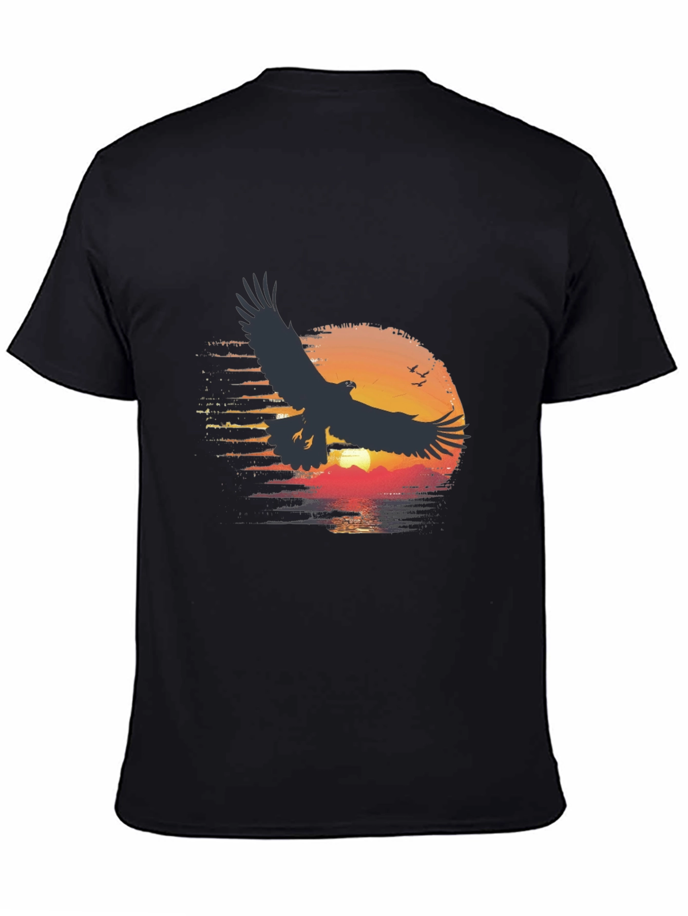 Black Eagle Sunset Graphic Tee - Black Cotton Blend view 4