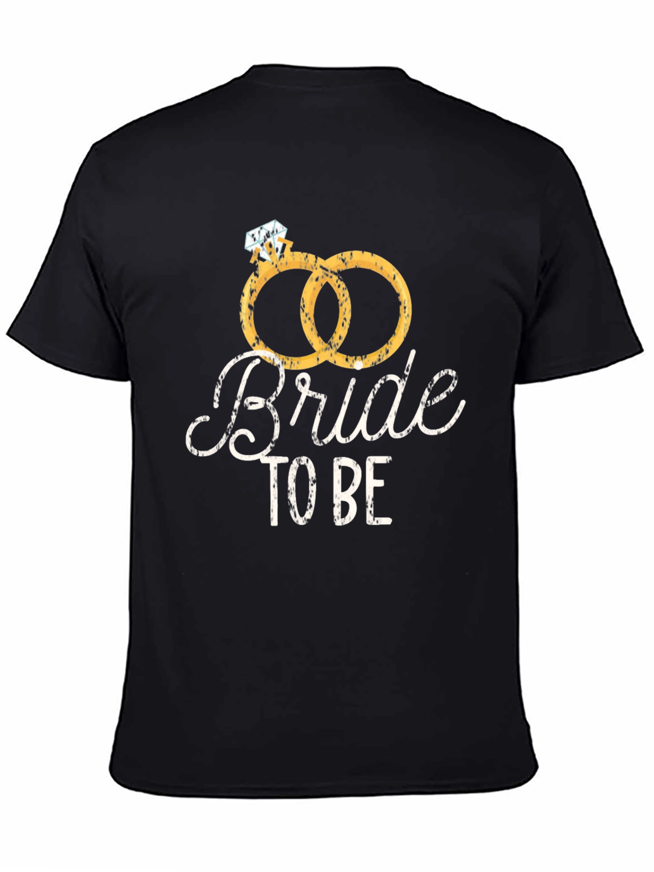 Black Bride To Be T-Shirt - Wedding Rings Design view 4