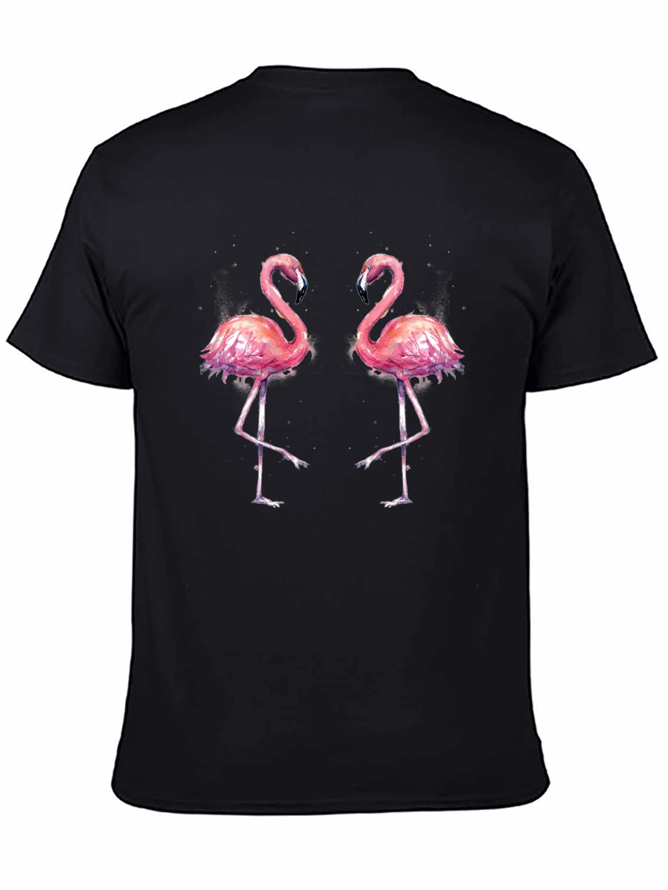Black Flamingo Graphic Tee - Black Cotton T-Shirt view 4
