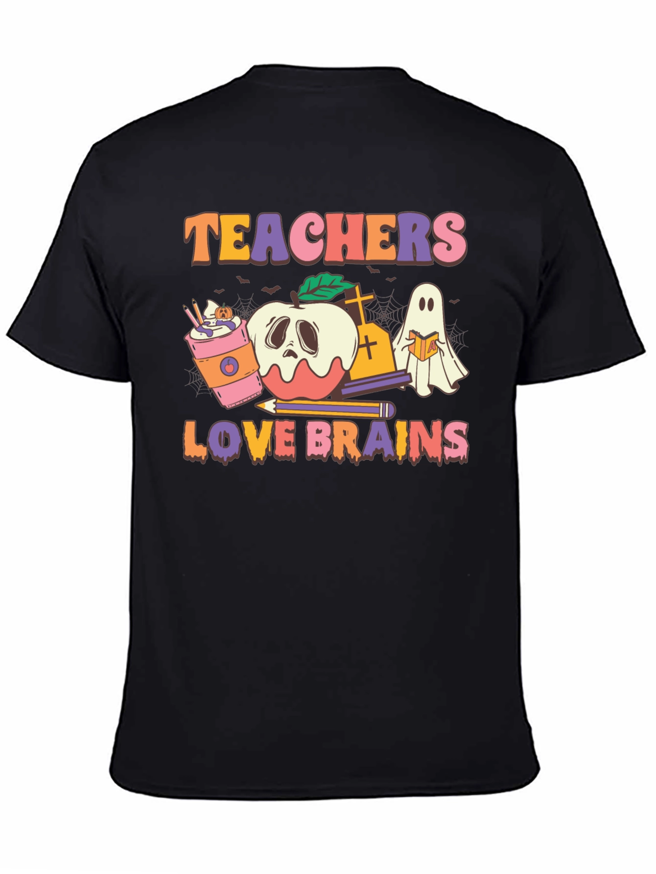 Black Teachers Love Brains Halloween Graphic Tee view 4