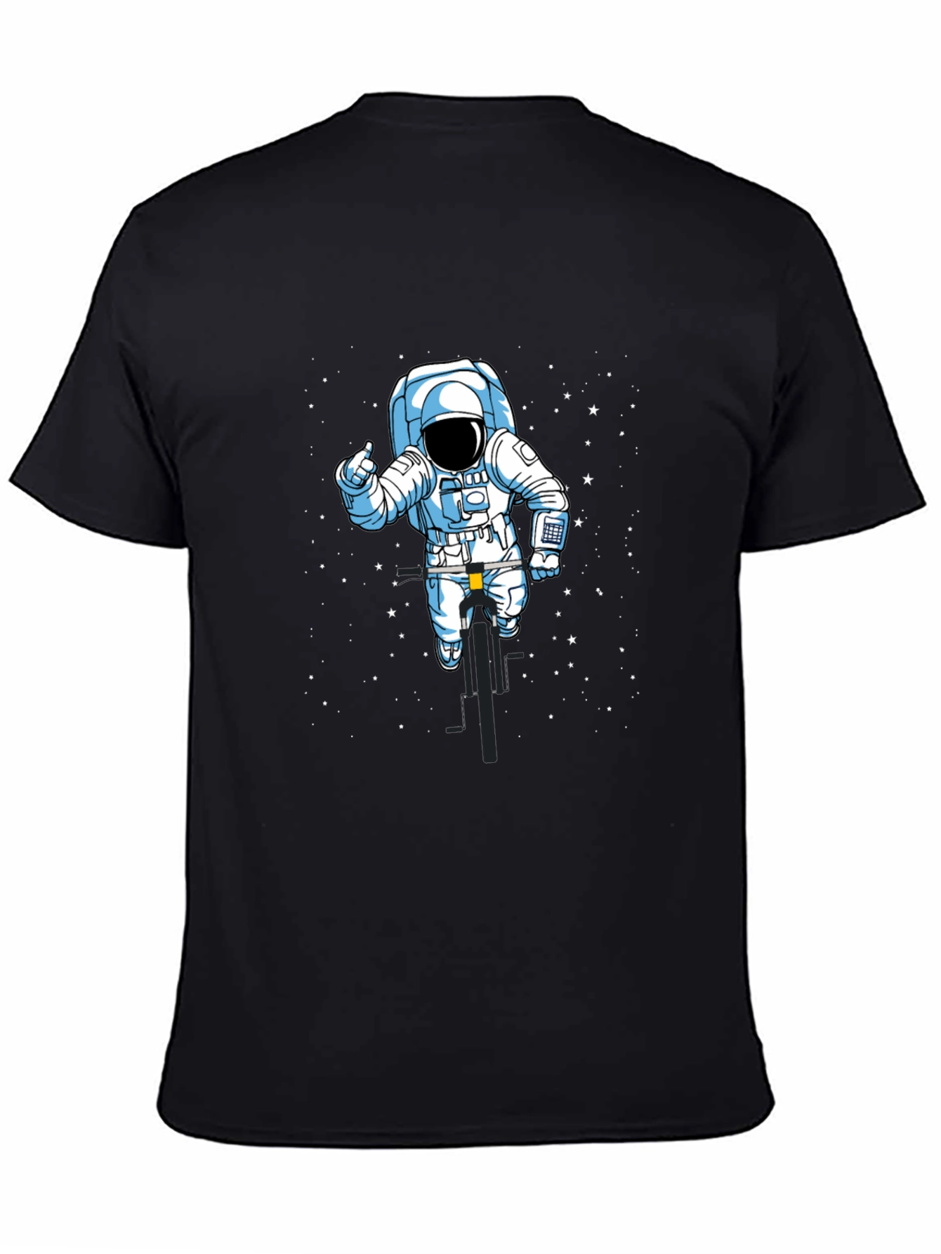 Black Astronaut Biker T-Shirt - Space Ride Tee view 4