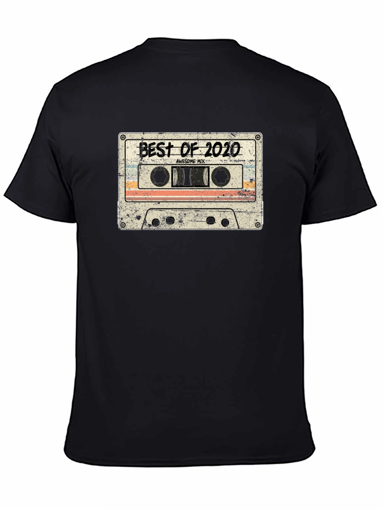 Black Retro "Best of 2020" Cassette Tape Graphic T-Shirt view 4