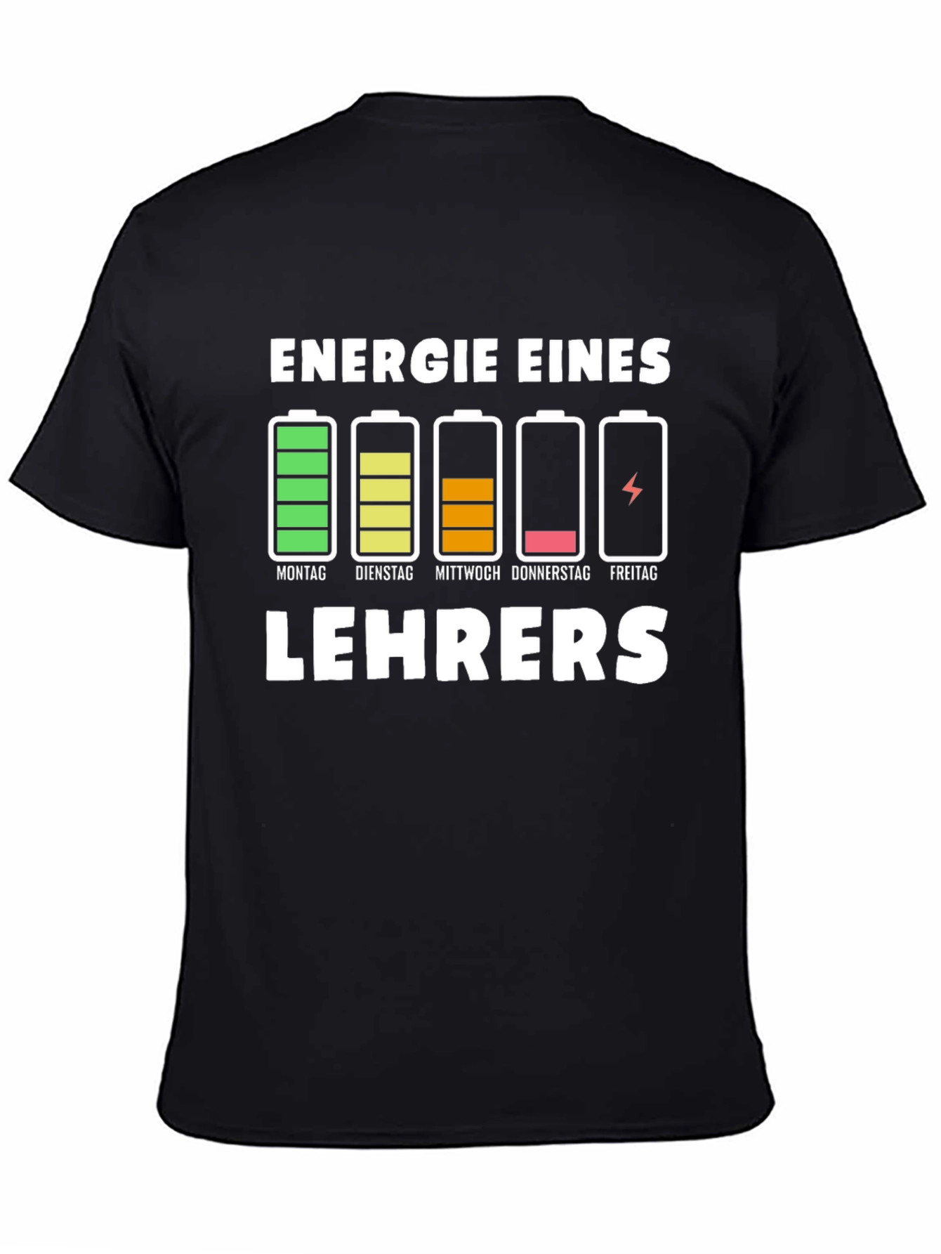 Black Teacher Energy Level T-Shirt view 4