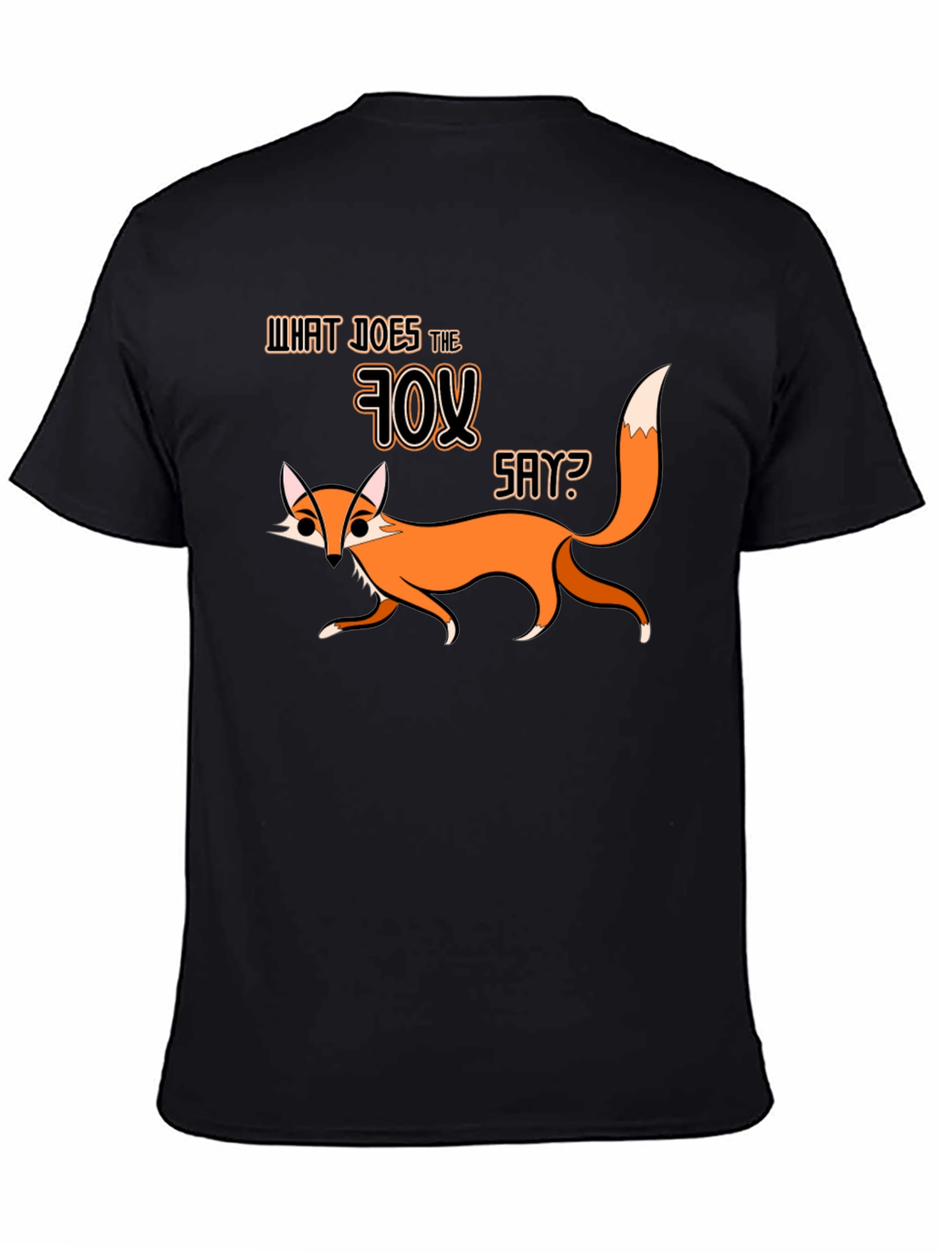 Black What Does The Fox Say Black Graphic T-Shirt view 4