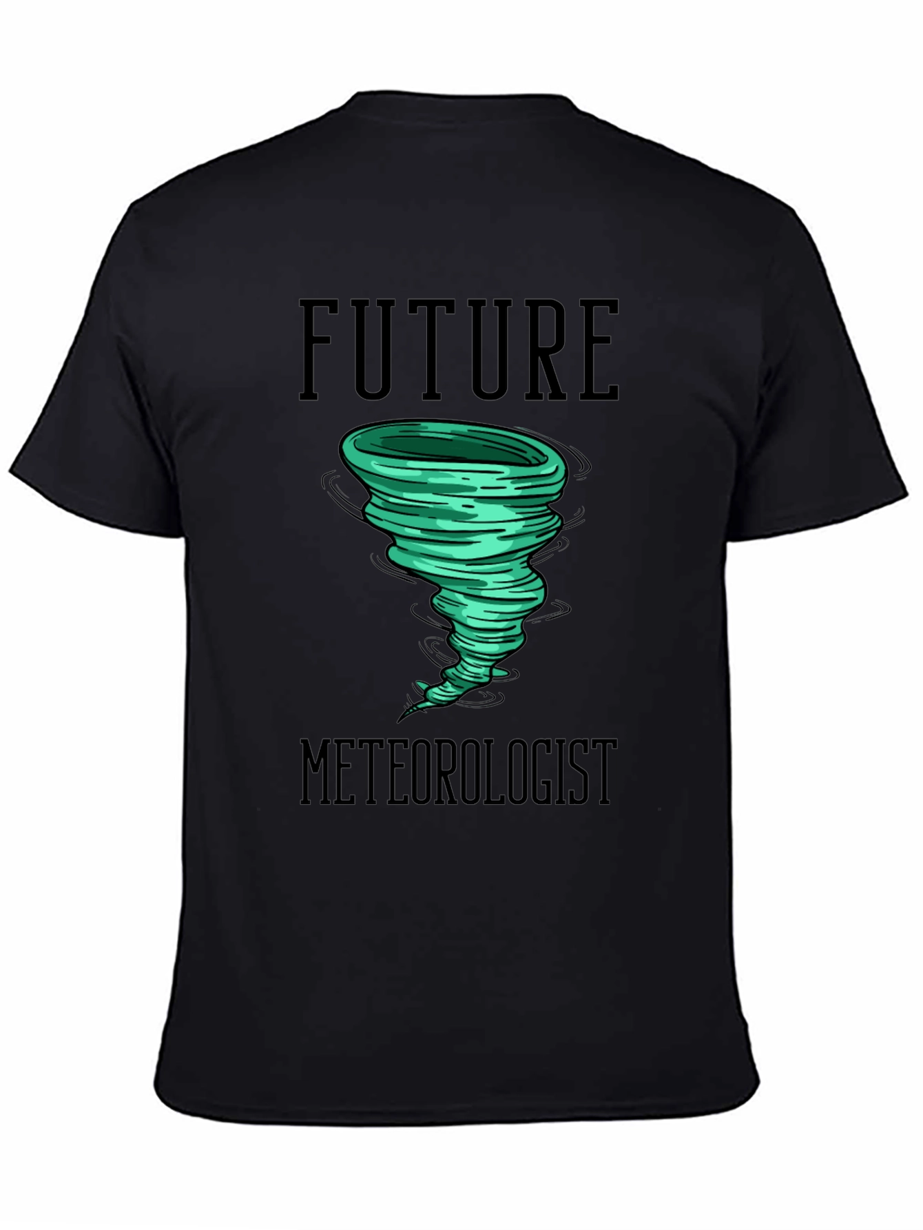 Black Future Meteorologist Tornado Graphic T-Shirt view 4