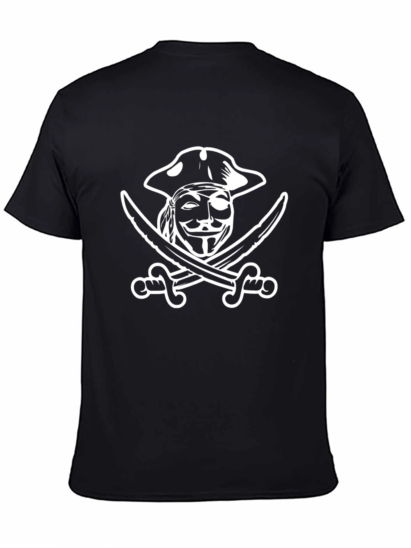 Black Pirate Anonymous T-Shirt - Black Graphic Tee view 4