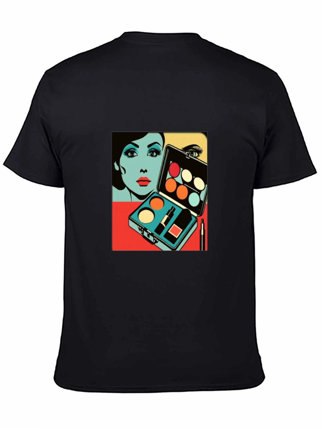 Black Retro Makeup Palette T-Shirt view 4