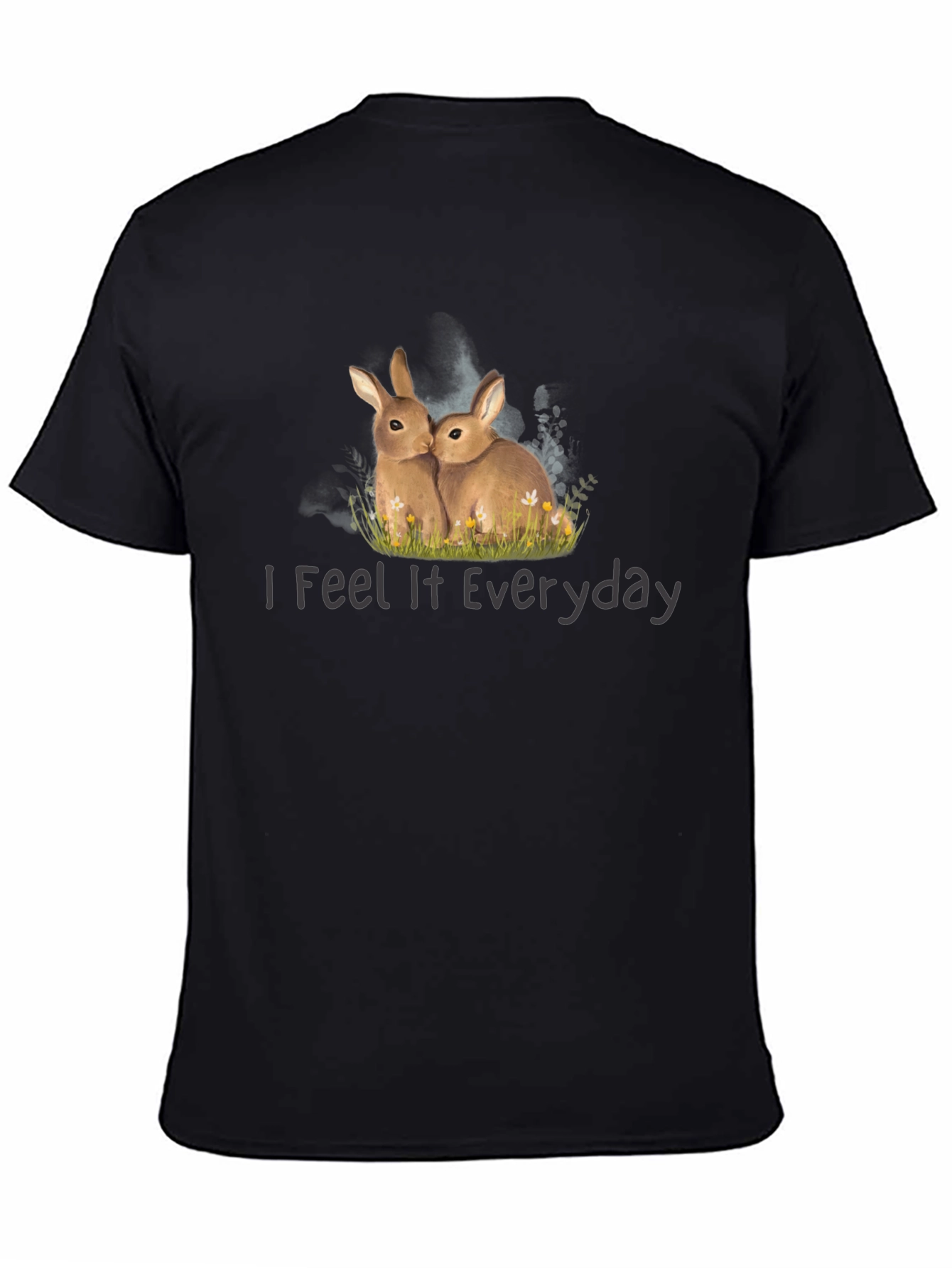 Black I Feel It Everyday Bunny T-Shirt view 4