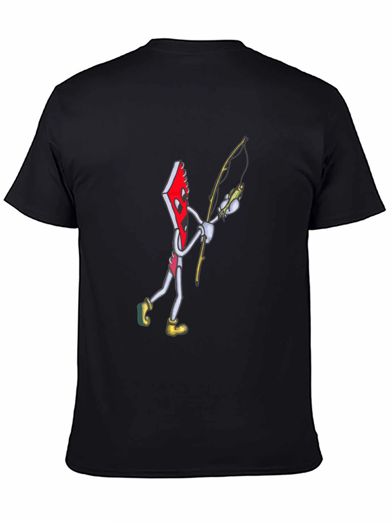 Black Notebook Fishing Cartoon Graphic T-Shirt view 4