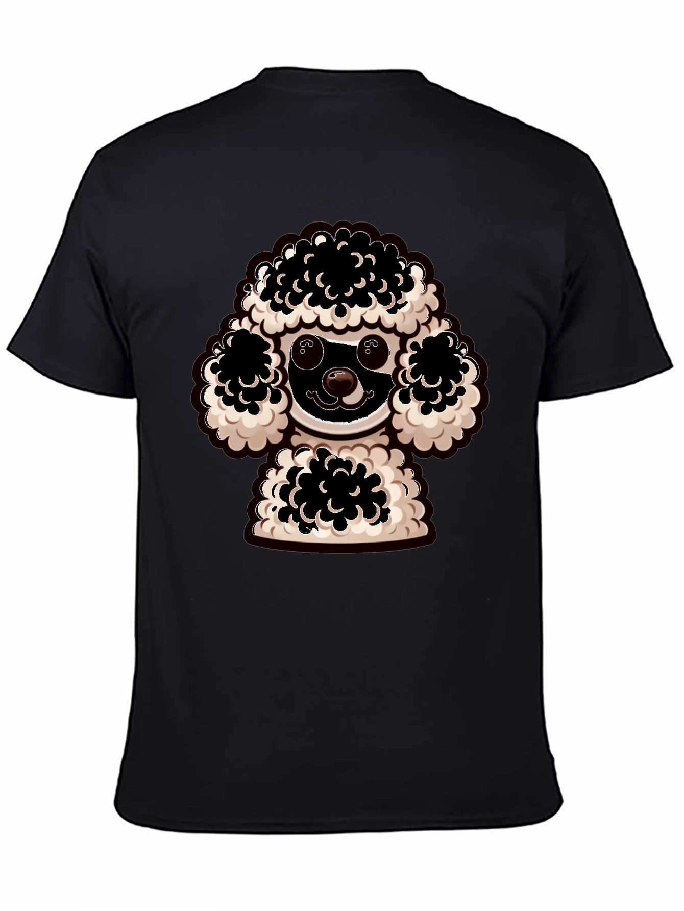 Black Poodle Graphic Tee - Black Cotton Comfort view 4