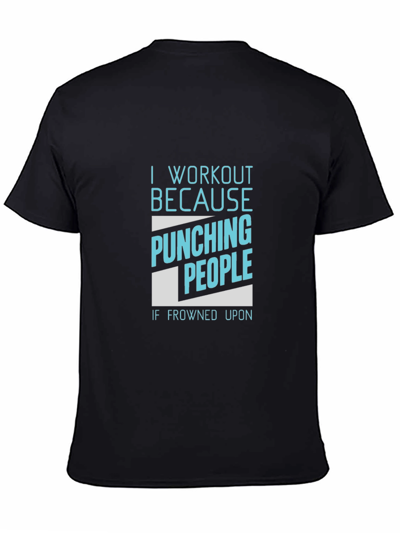 Black Workout Motivation Black T-Shirt - Punching People view 4