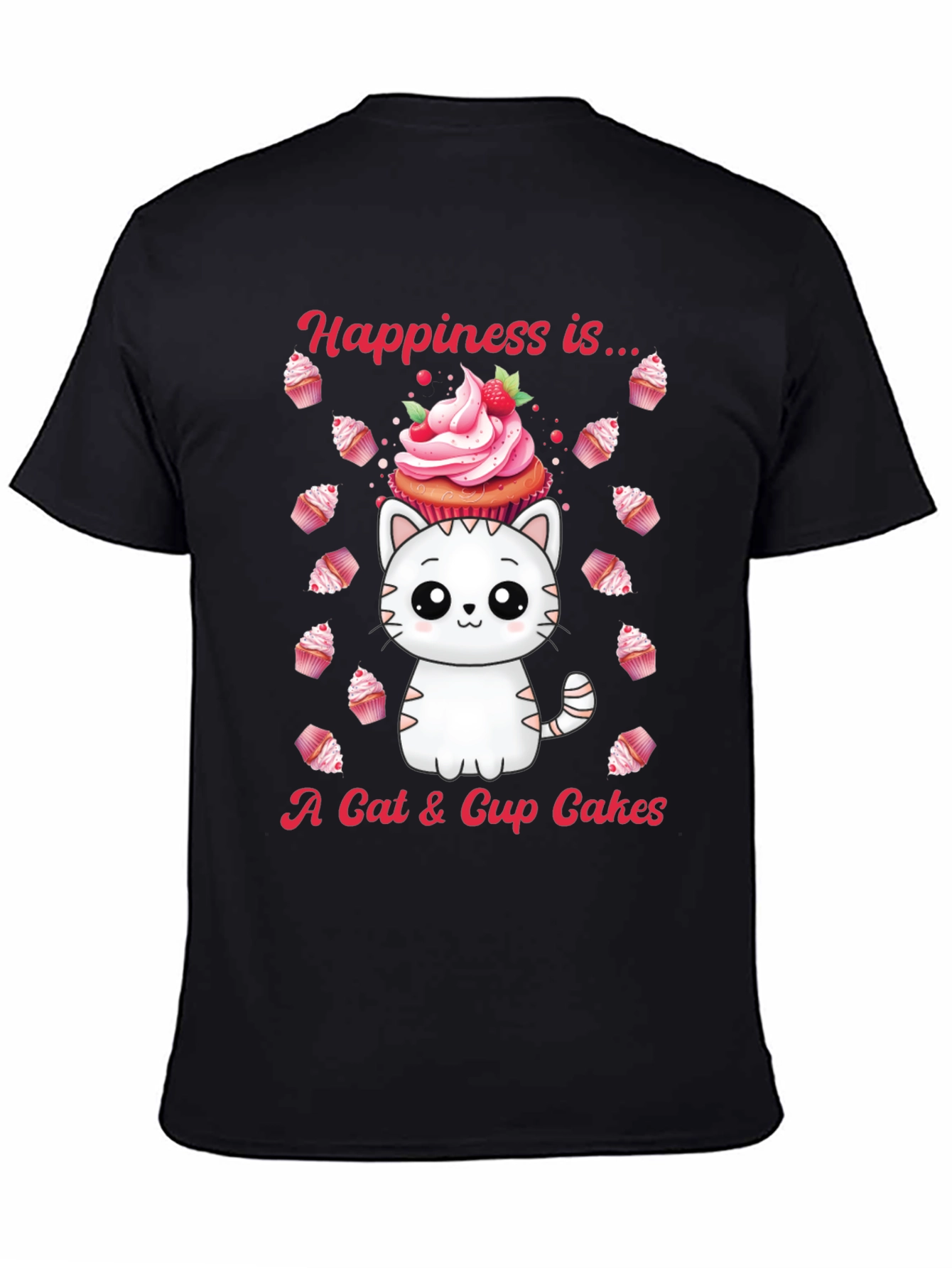 Black Cat & Cupcake Graphic Tee - Happiness Is... view 4