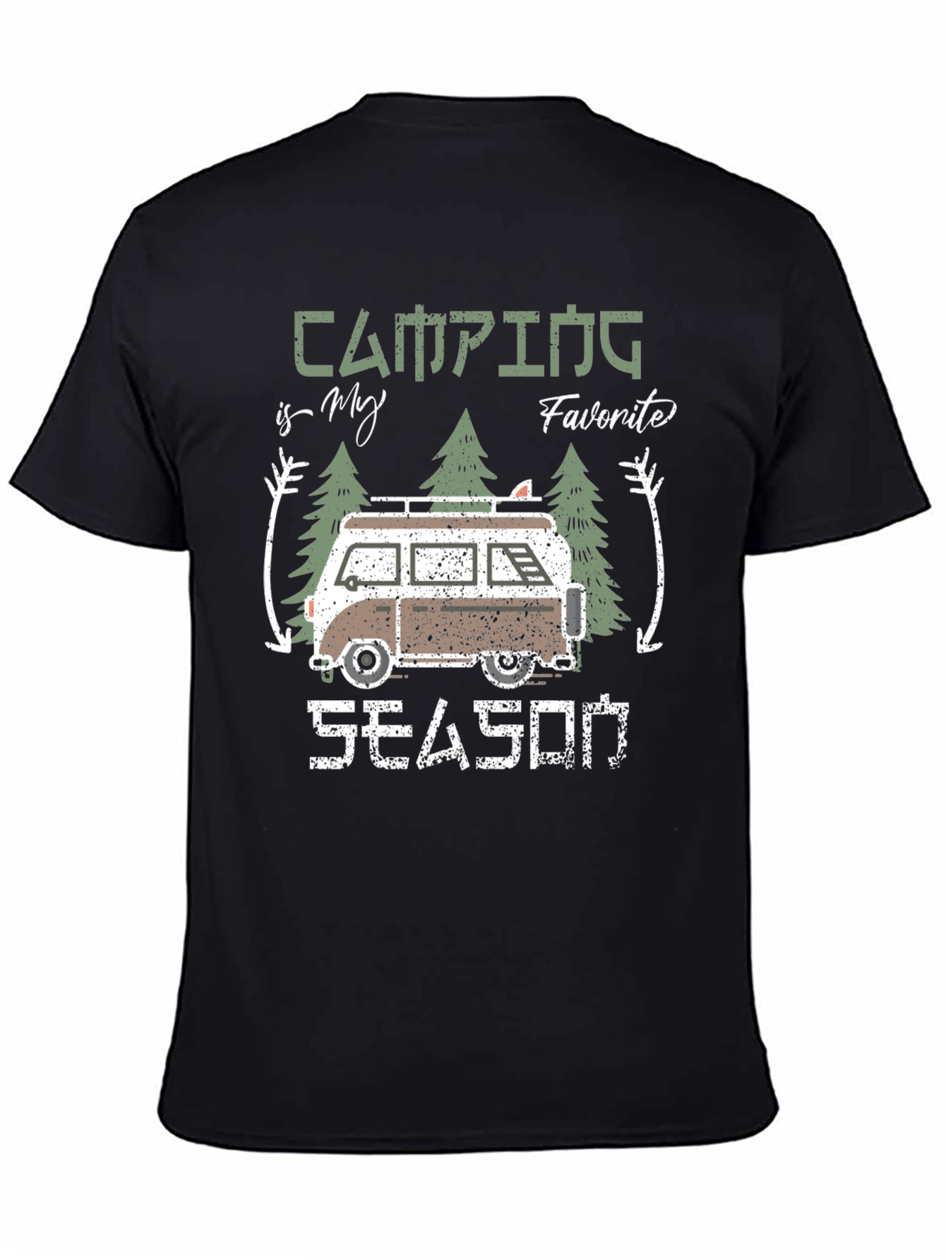 Black Camping is My Favorite Season Graphic T-Shirt view 4