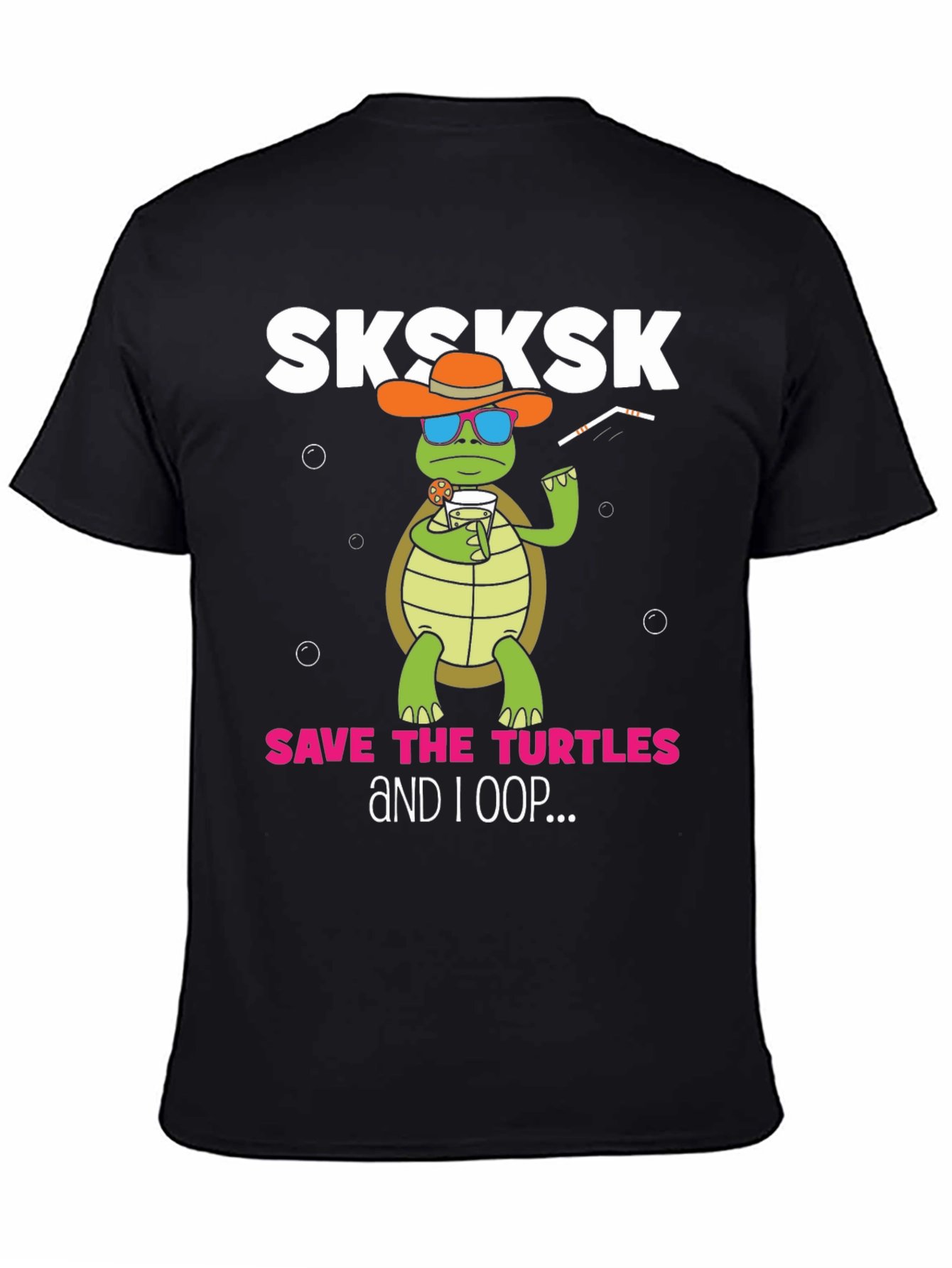 Black Sksksk Save the Turtles Graphic Tee view 4