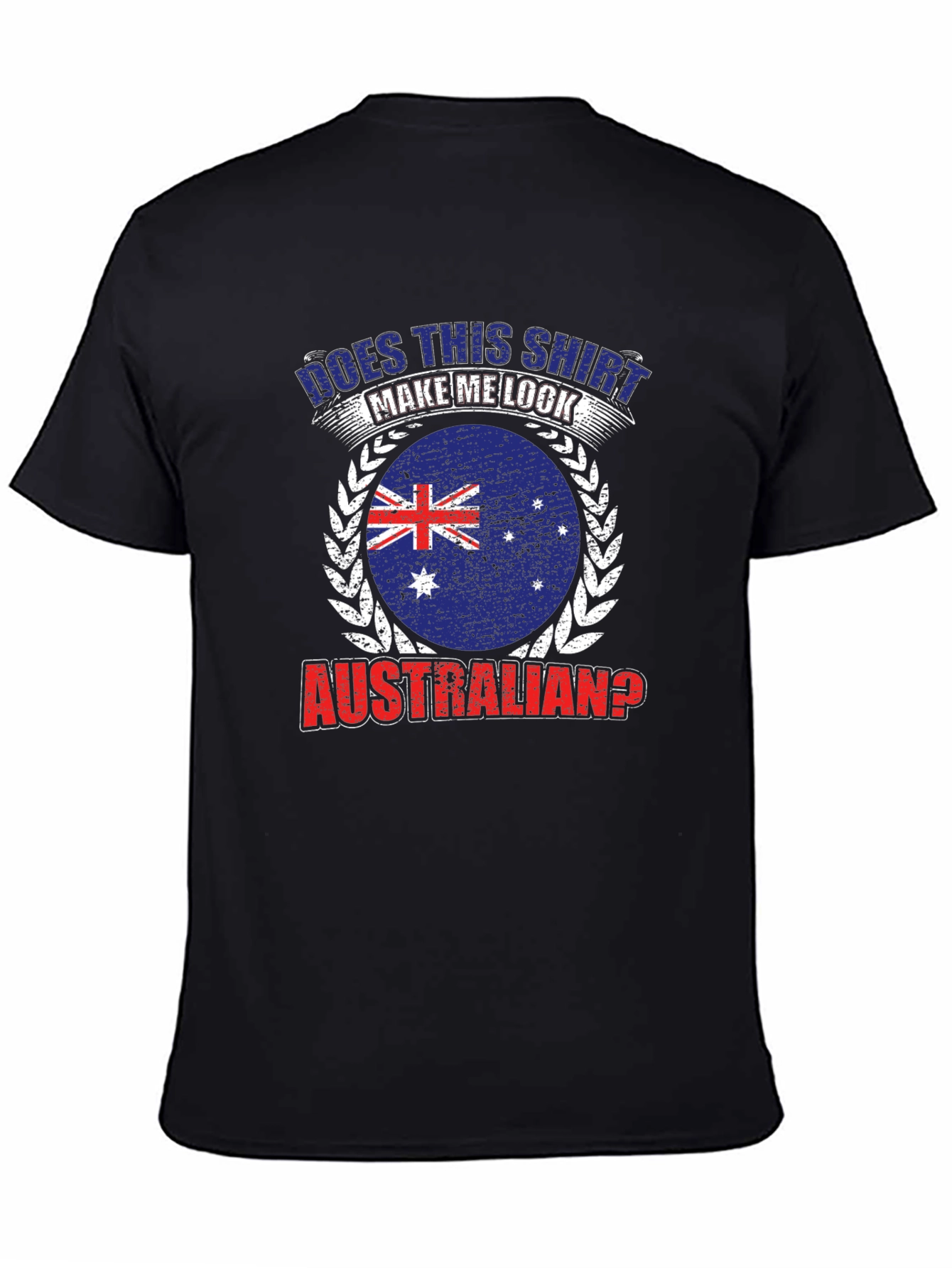 Black Australian Flag Graphic T-Shirt - Funny Novelty Tee view 4