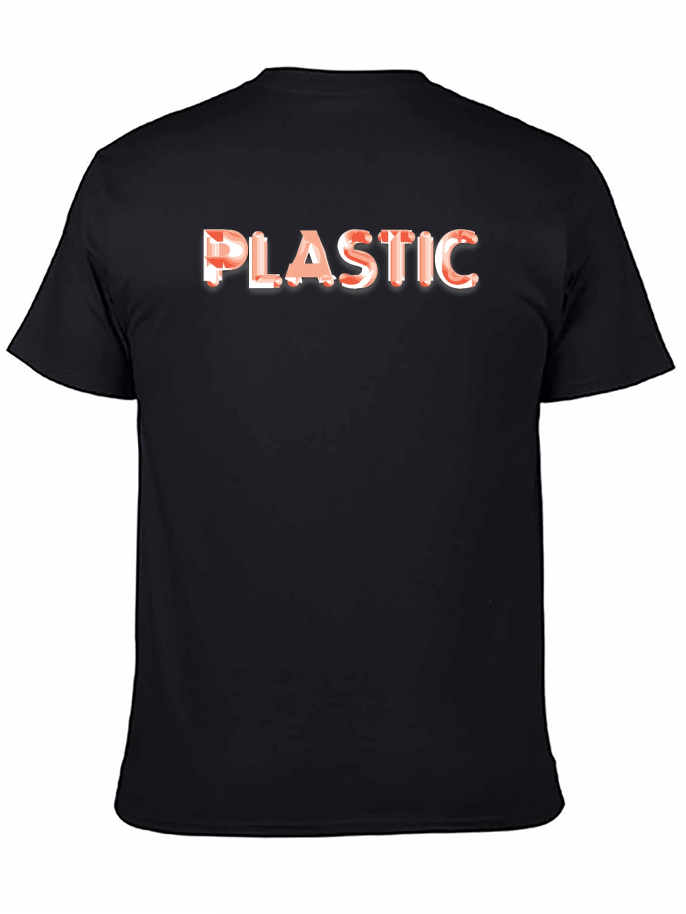 Black Plastic Graphic Tee - Bold Statement Shirt view 4