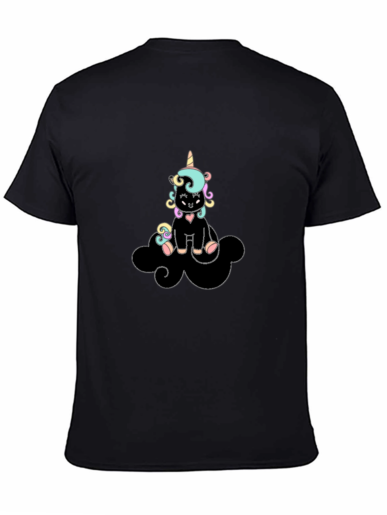 Black Unicorn Cloud Graphic Tee - Black Cotton Comfort view 4