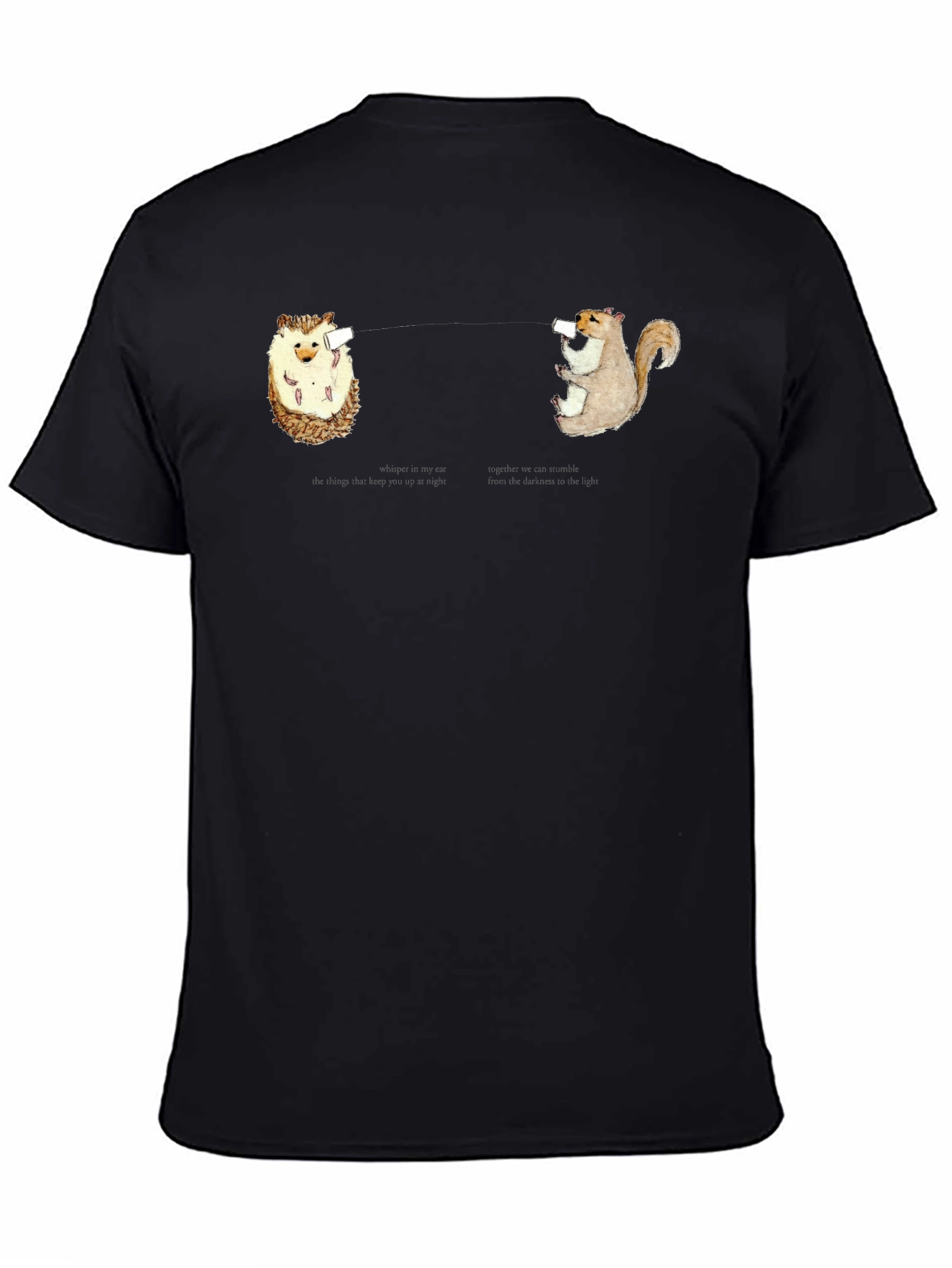 Black Drinking Animals Graphic T-Shirt view 4