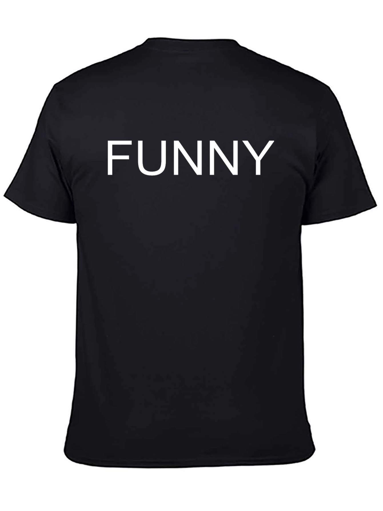 Black Funny Text Graphic Black Cotton T-Shirt view 4