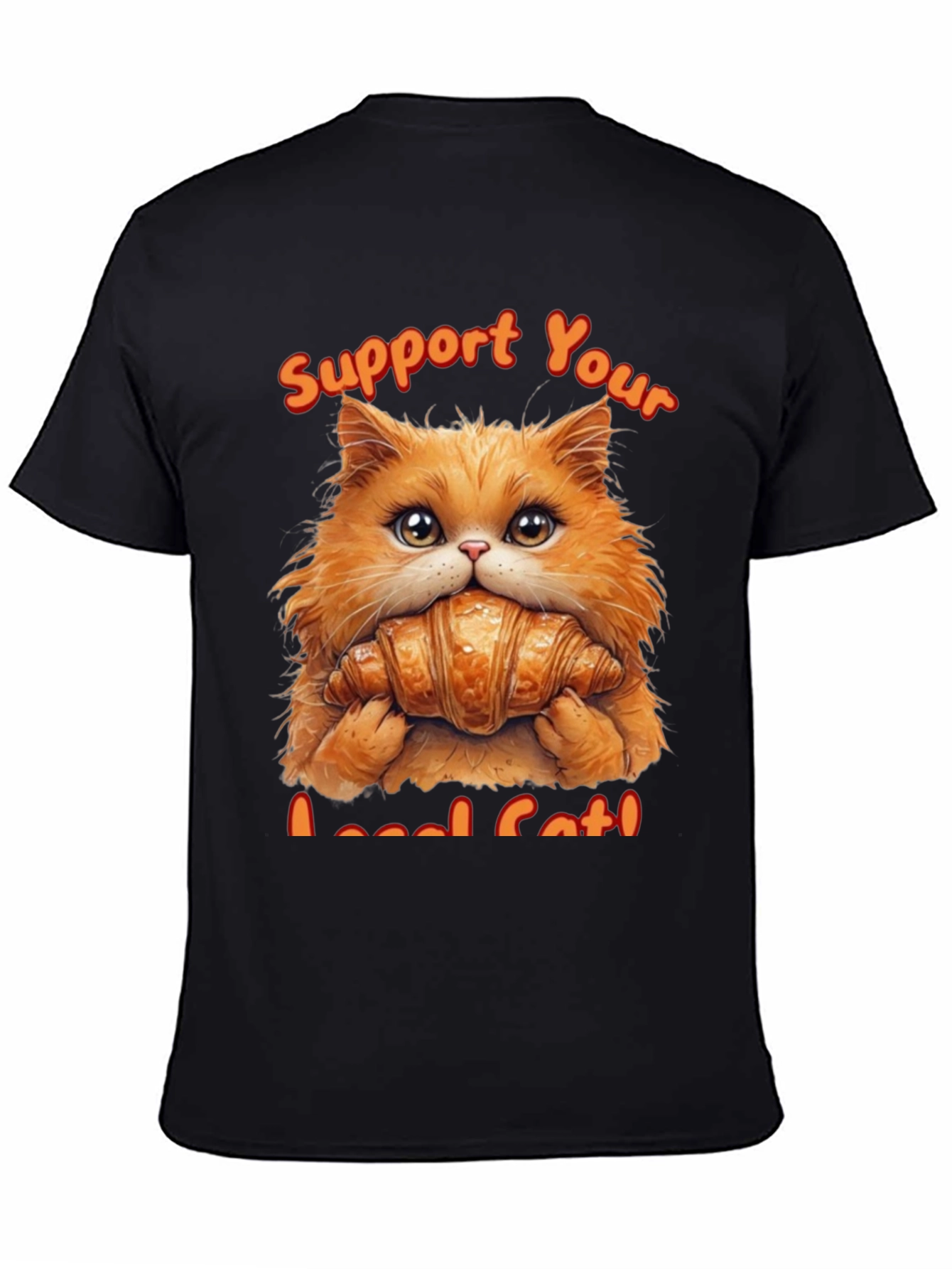 Black Support Your Local Cat T-Shirt view 4