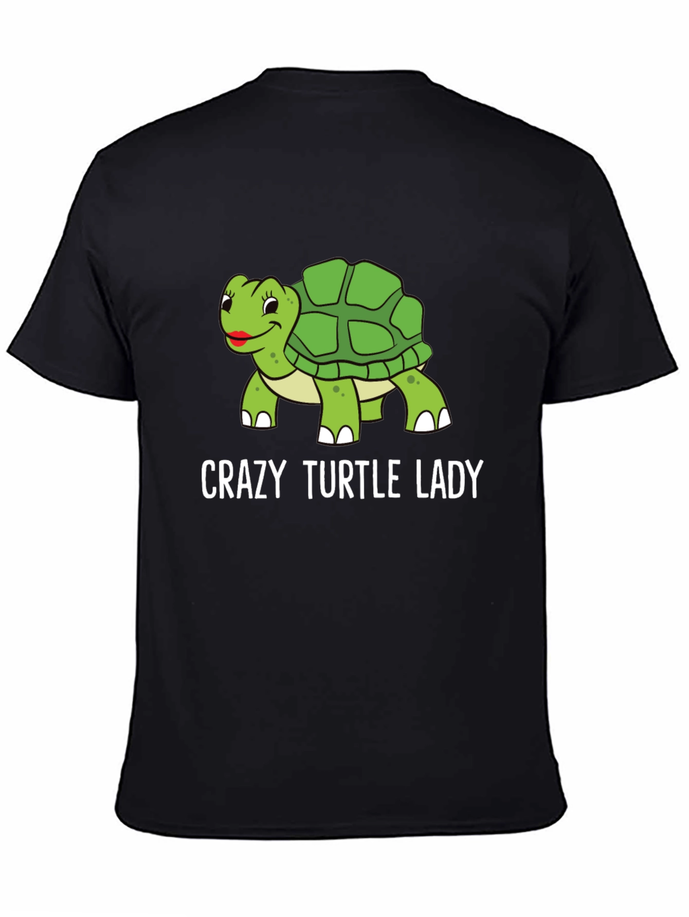Black Crazy Turtle Lady T-Shirt - Funny Turtle Lover Tee view 4