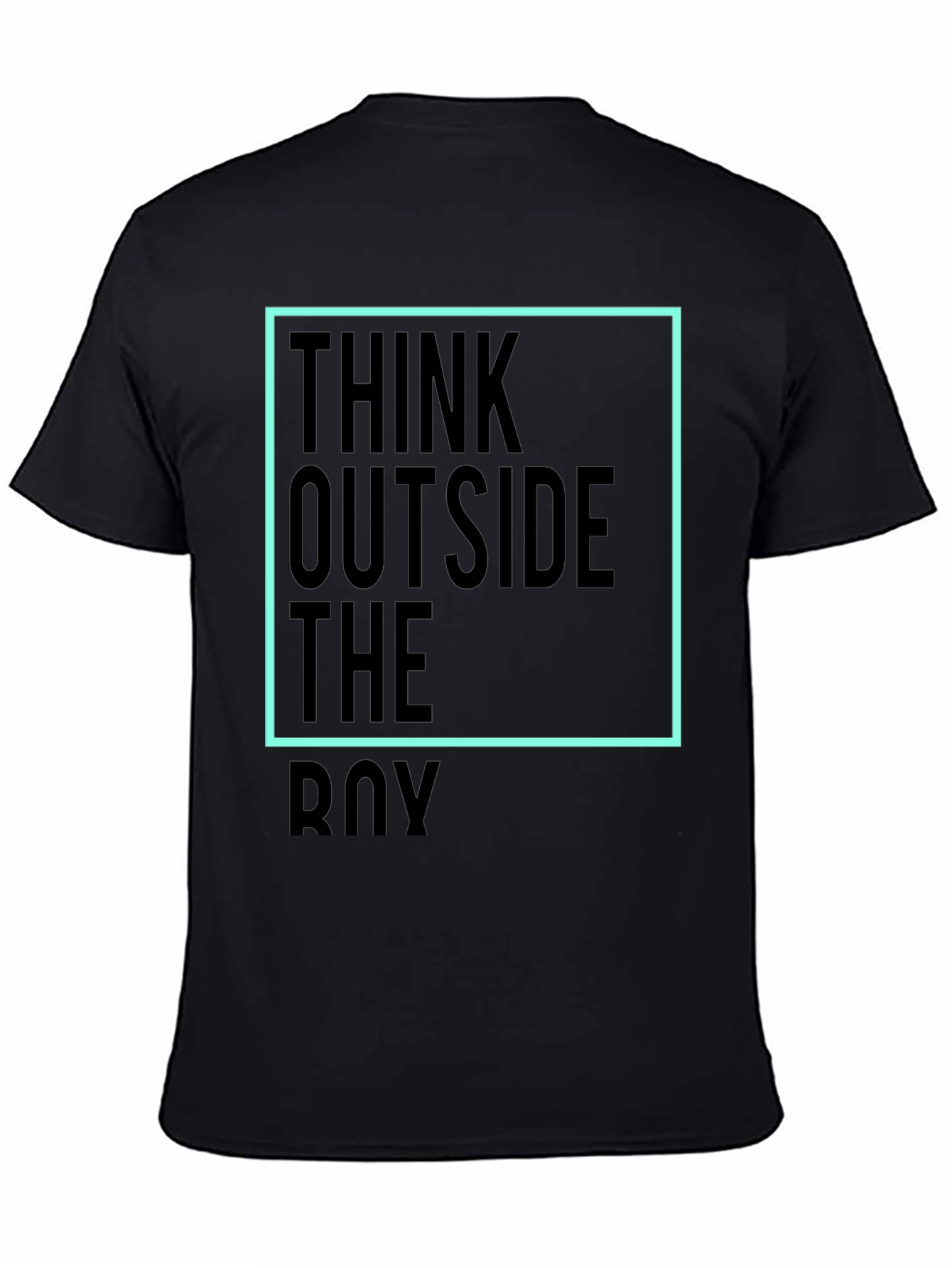 Black Think Outside The Box Tee - Unisex Black Cotton T-Shirt view 4