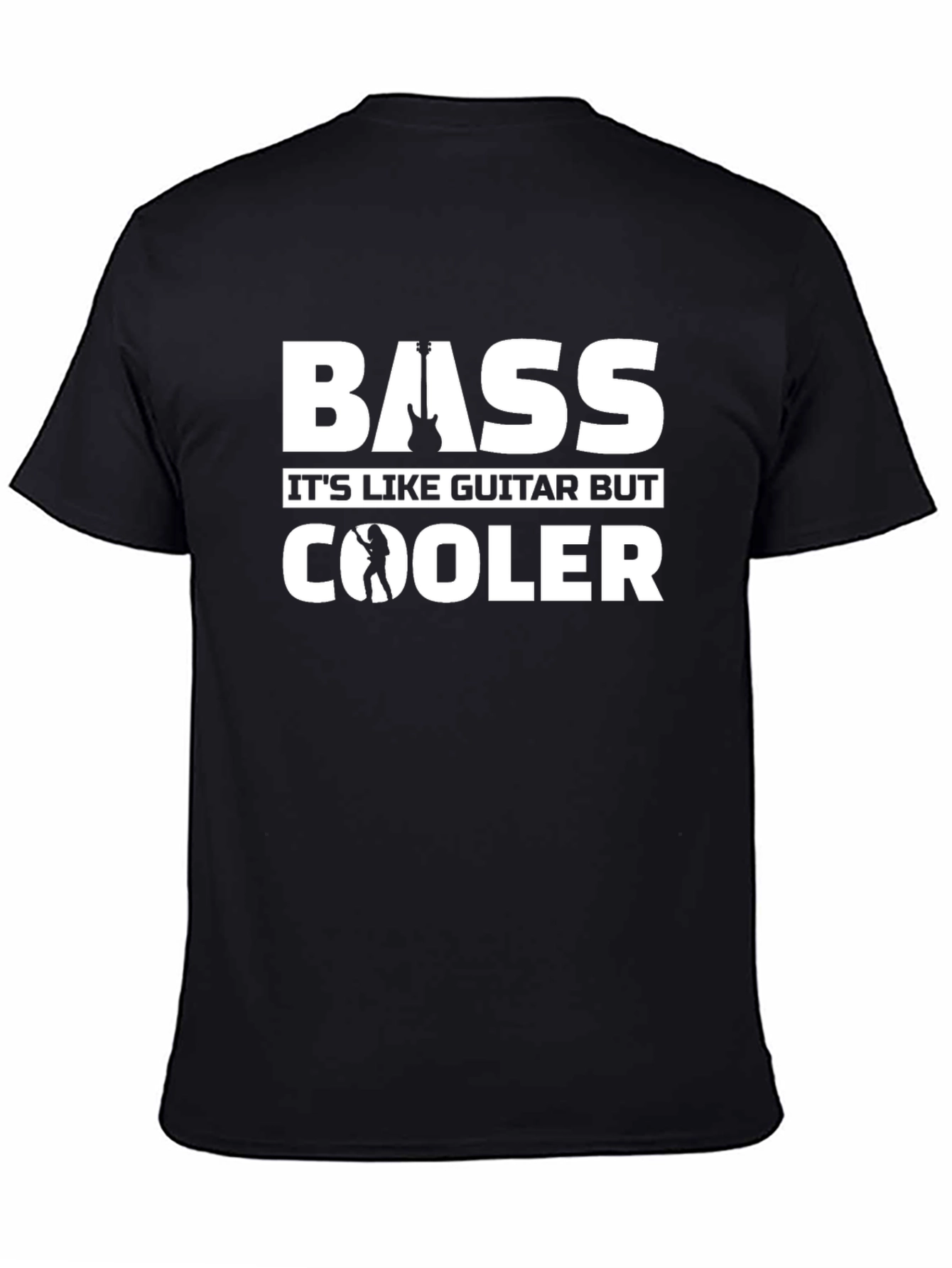 Black Bass Guitar T-Shirt - It's Like Guitar But Cooler! view 4