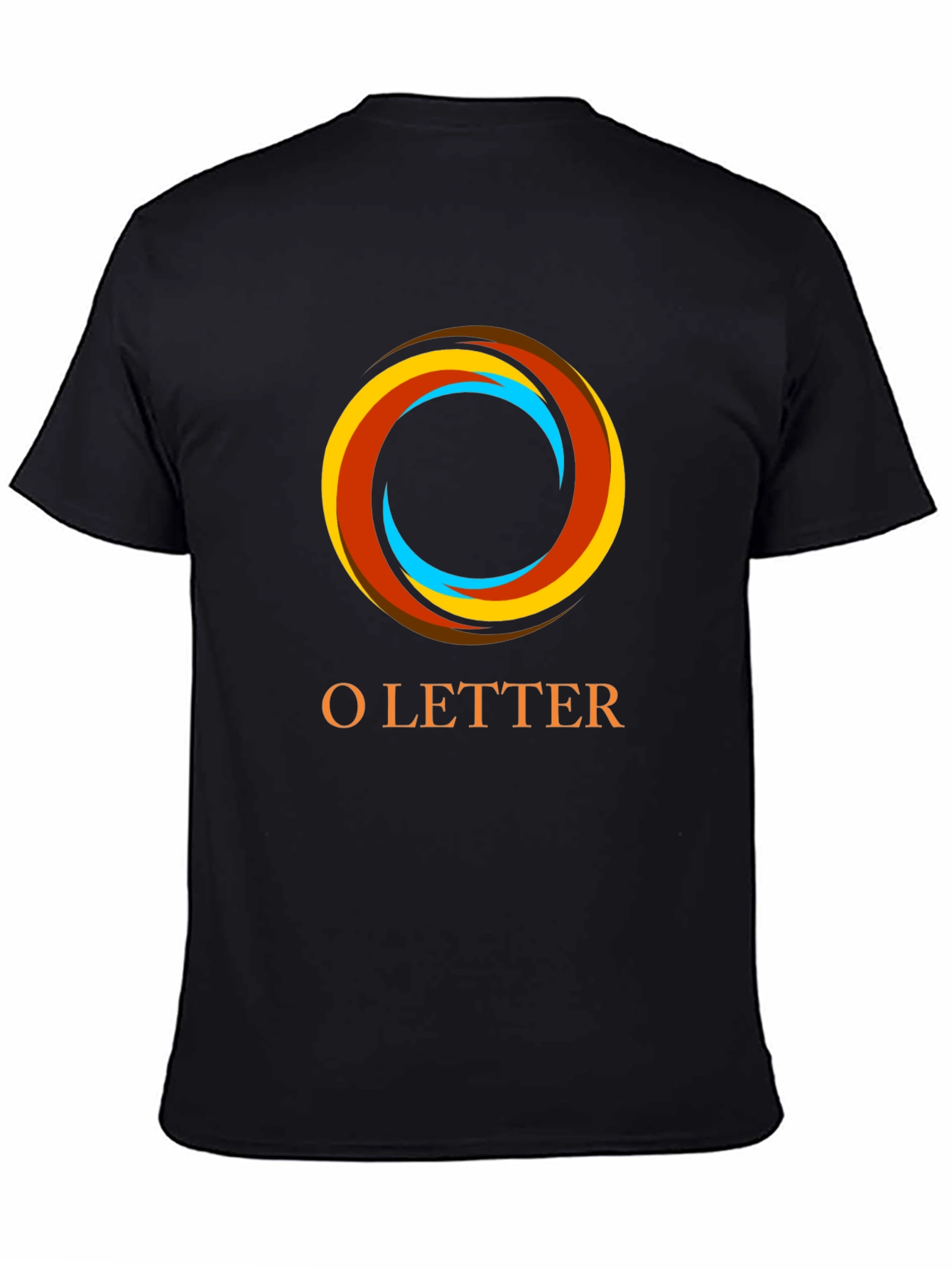 Black O Letter Graphic Black T-Shirt view 4