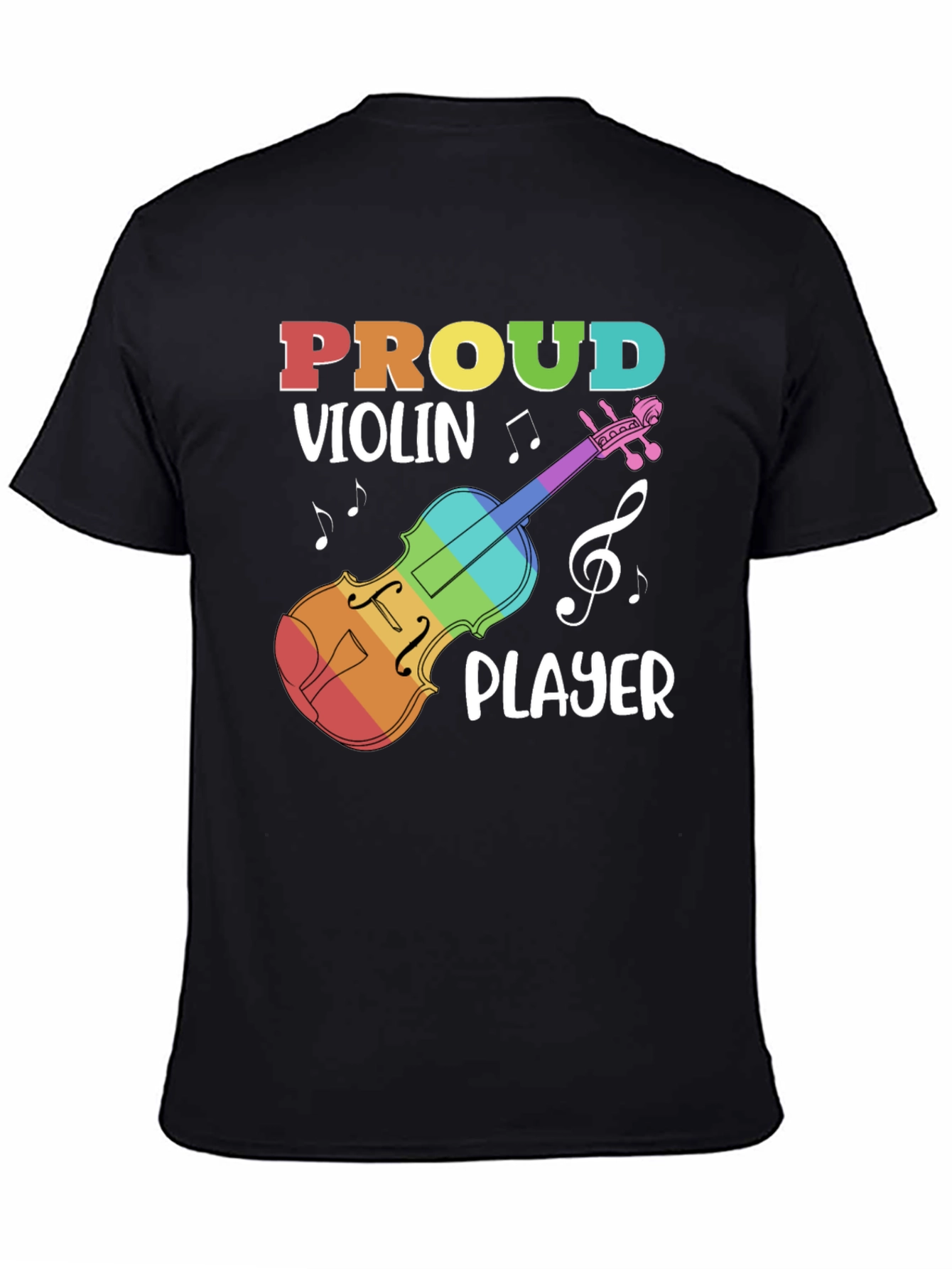 Black Proud Violin Player Black T-Shirt view 4