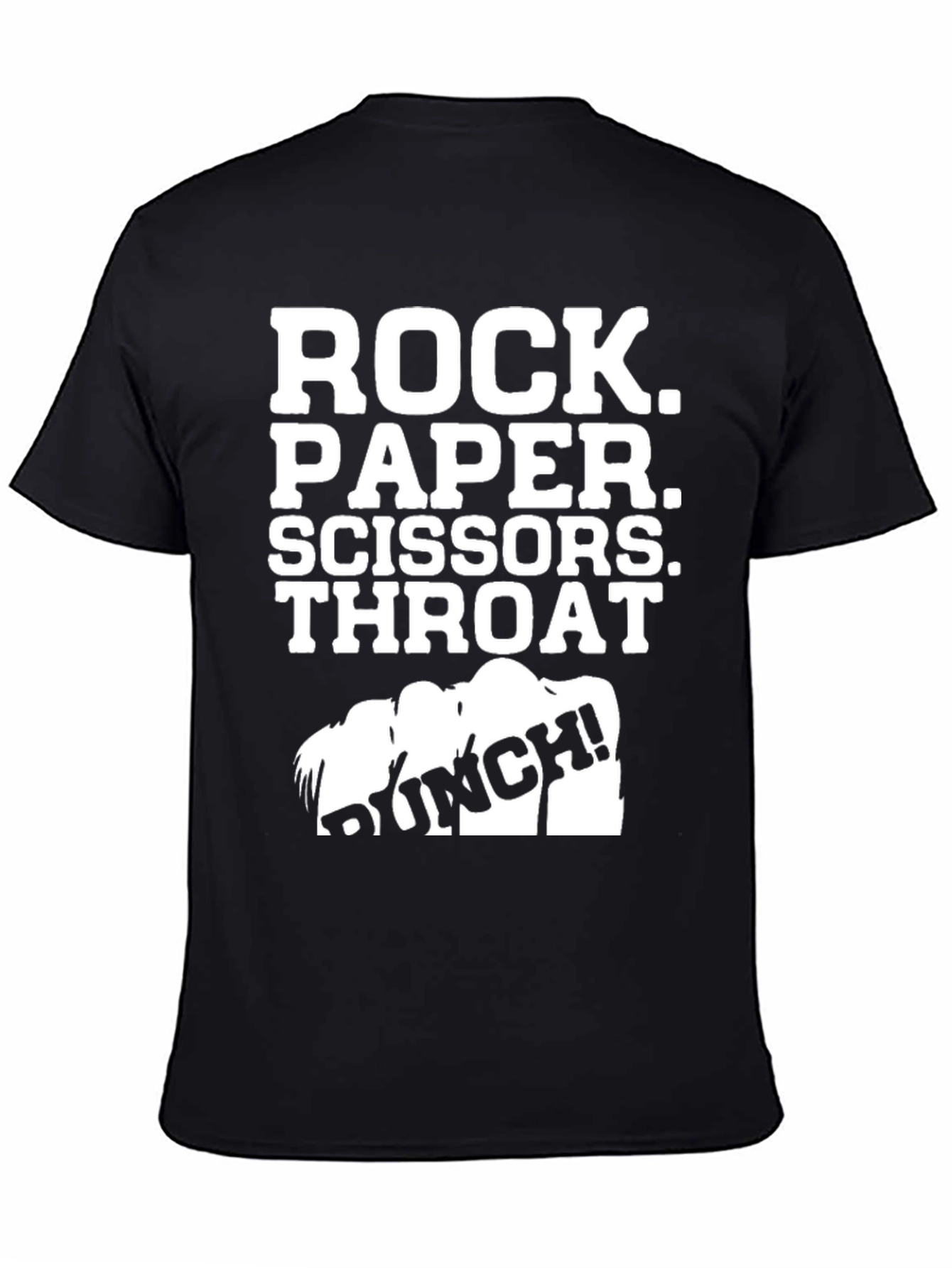 Black Rock Paper Scissors Throat Punch T-Shirt view 4