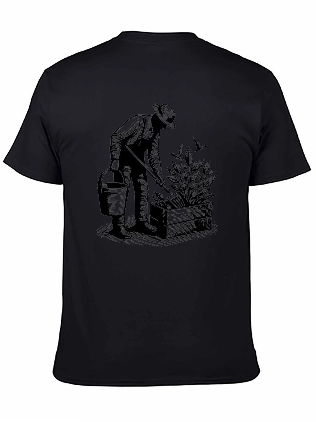 Black Gardener Graphic Tee - Black Casual Shirt view 4