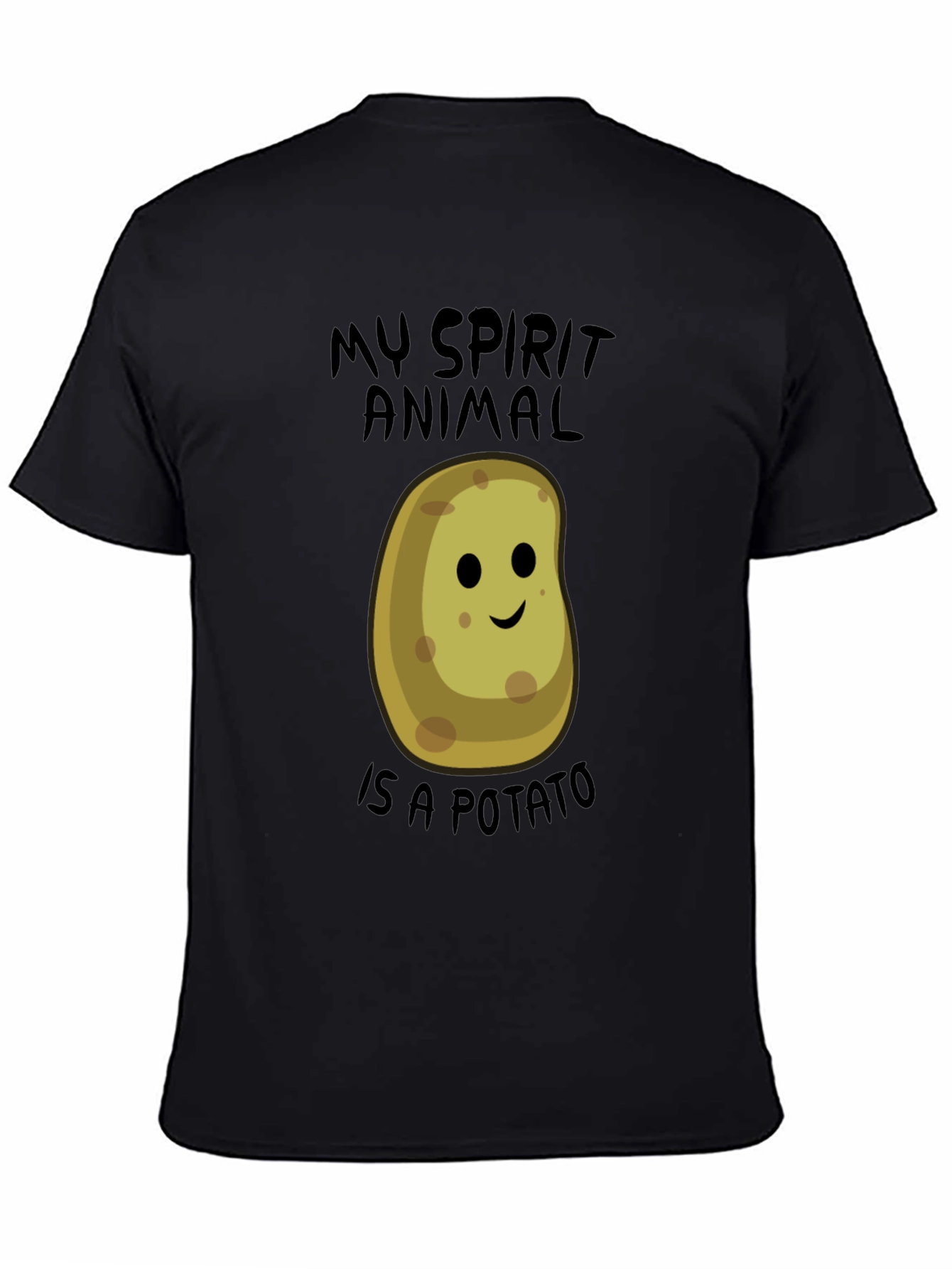 Black My Spirit Animal is a Potato Funny T-Shirt view 4