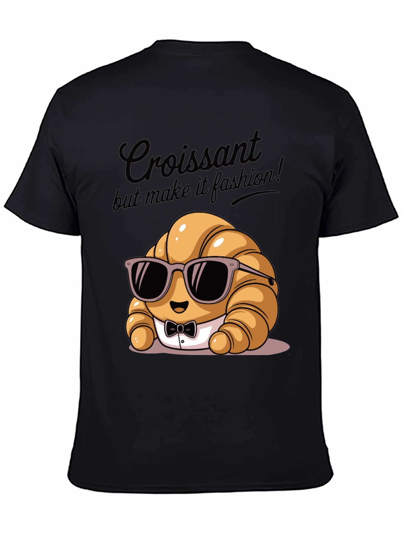 Black Croissant Fashion T-Shirt view 4
