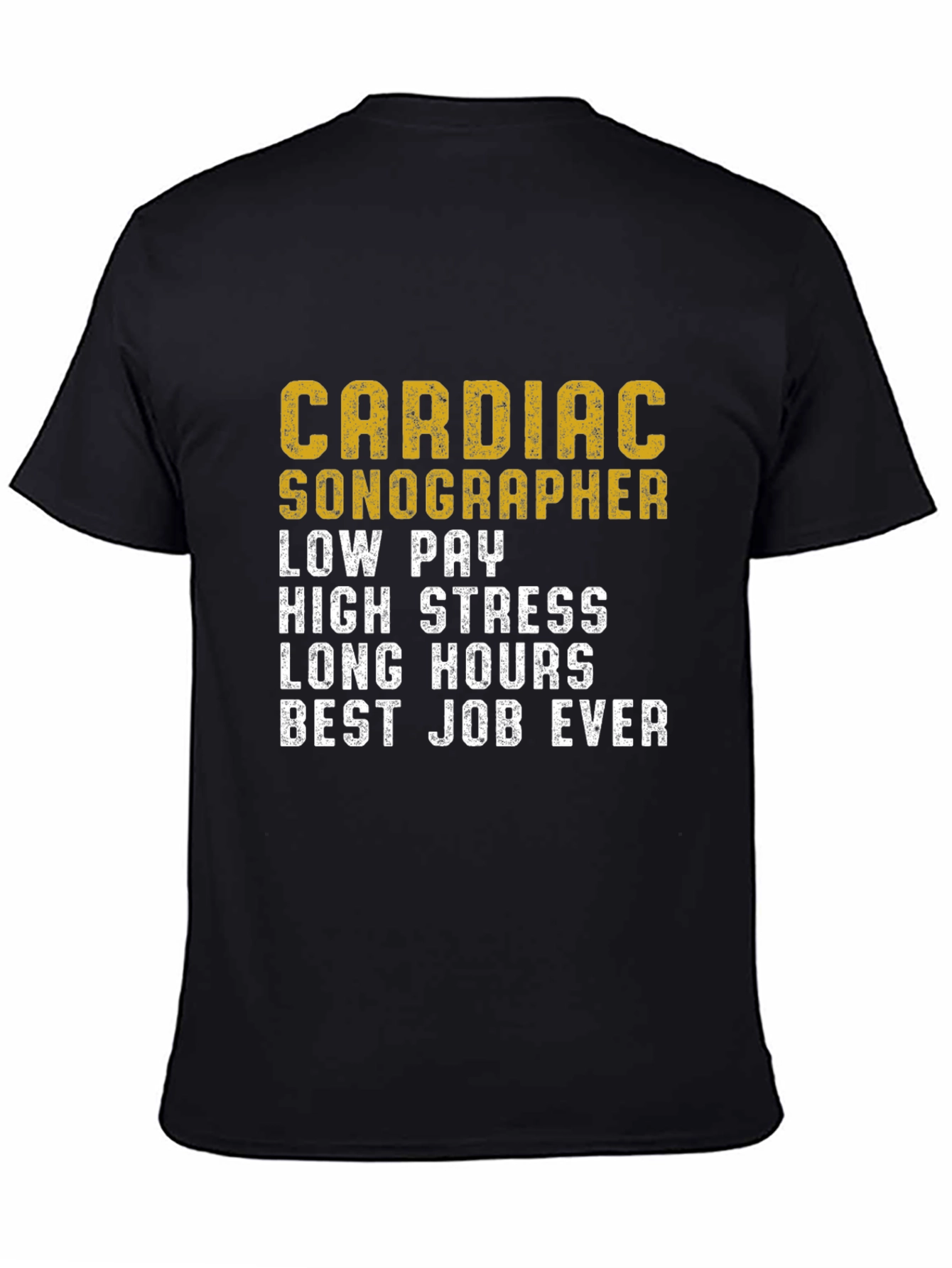 Black Cardiac Sonographer T-Shirt Funny Work Job Tee view 4