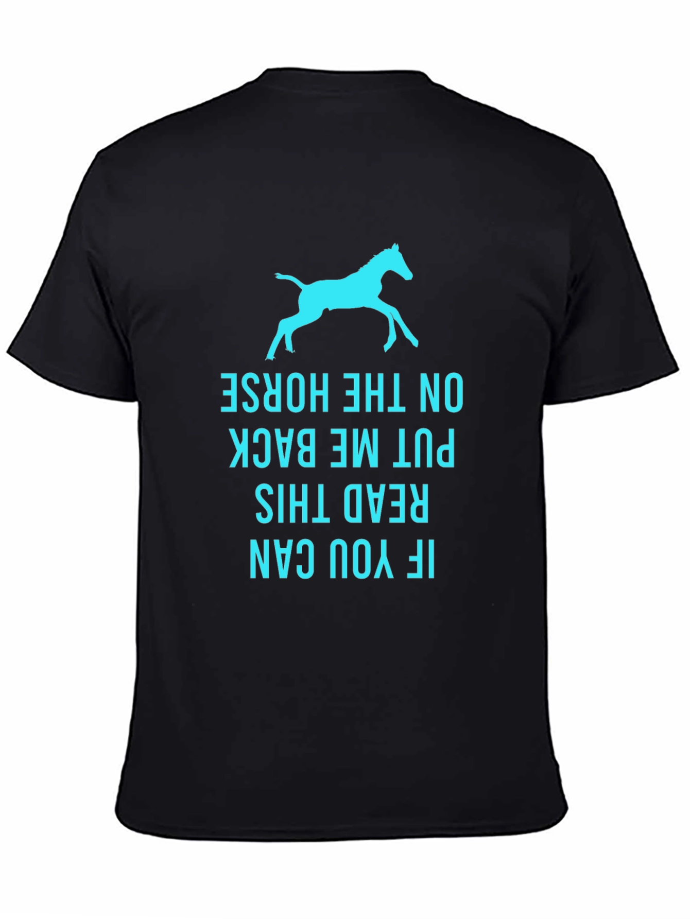 Black Funny Horse T-Shirt - Read This Back view 4