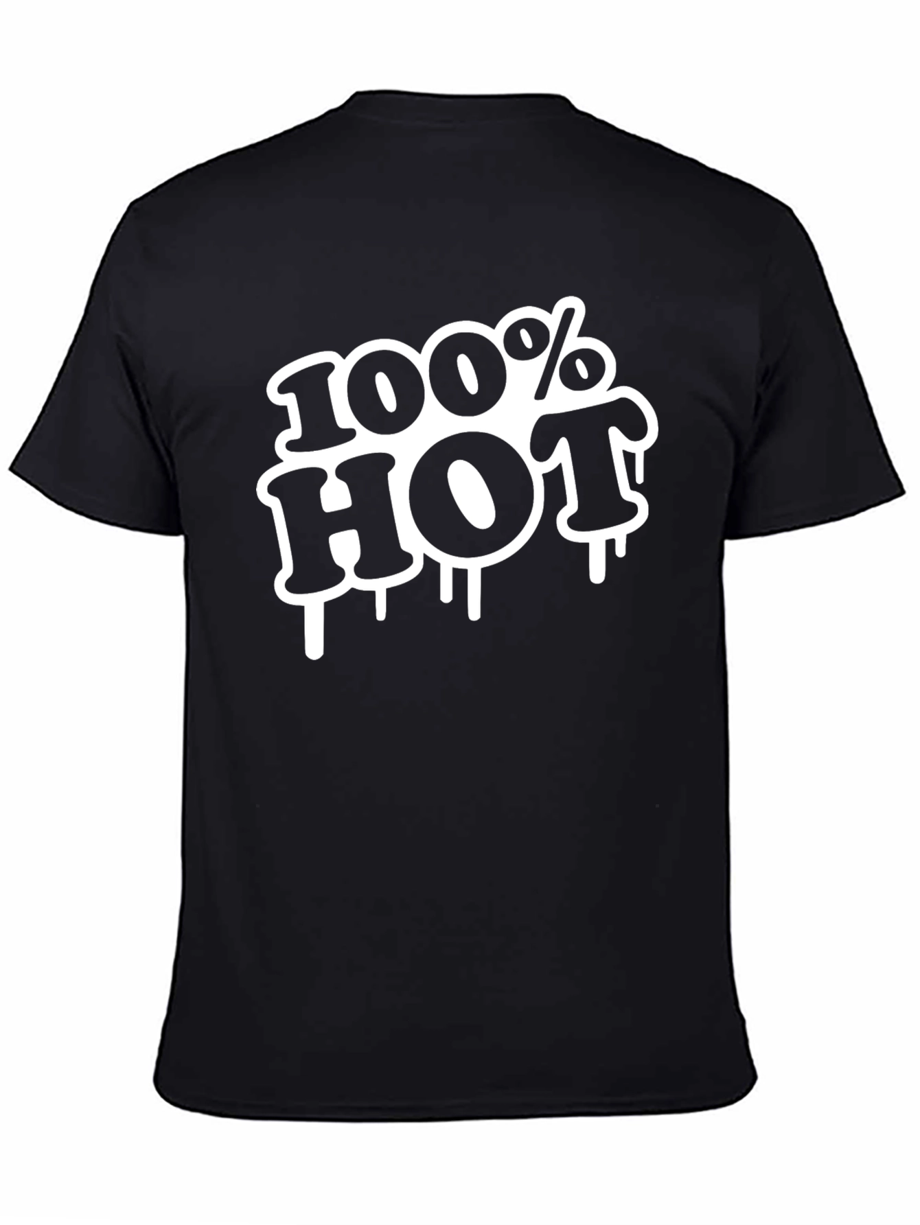 Black 100% Hot Graphic Tee - Black view 4