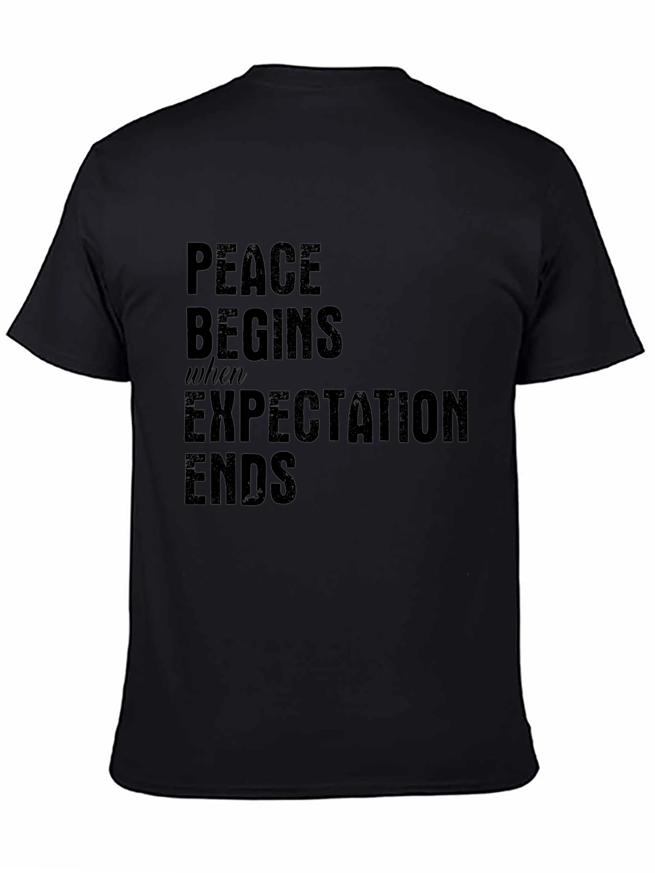 Black Peace Begins T-Shirt - Inspirational Quote Tee view 4