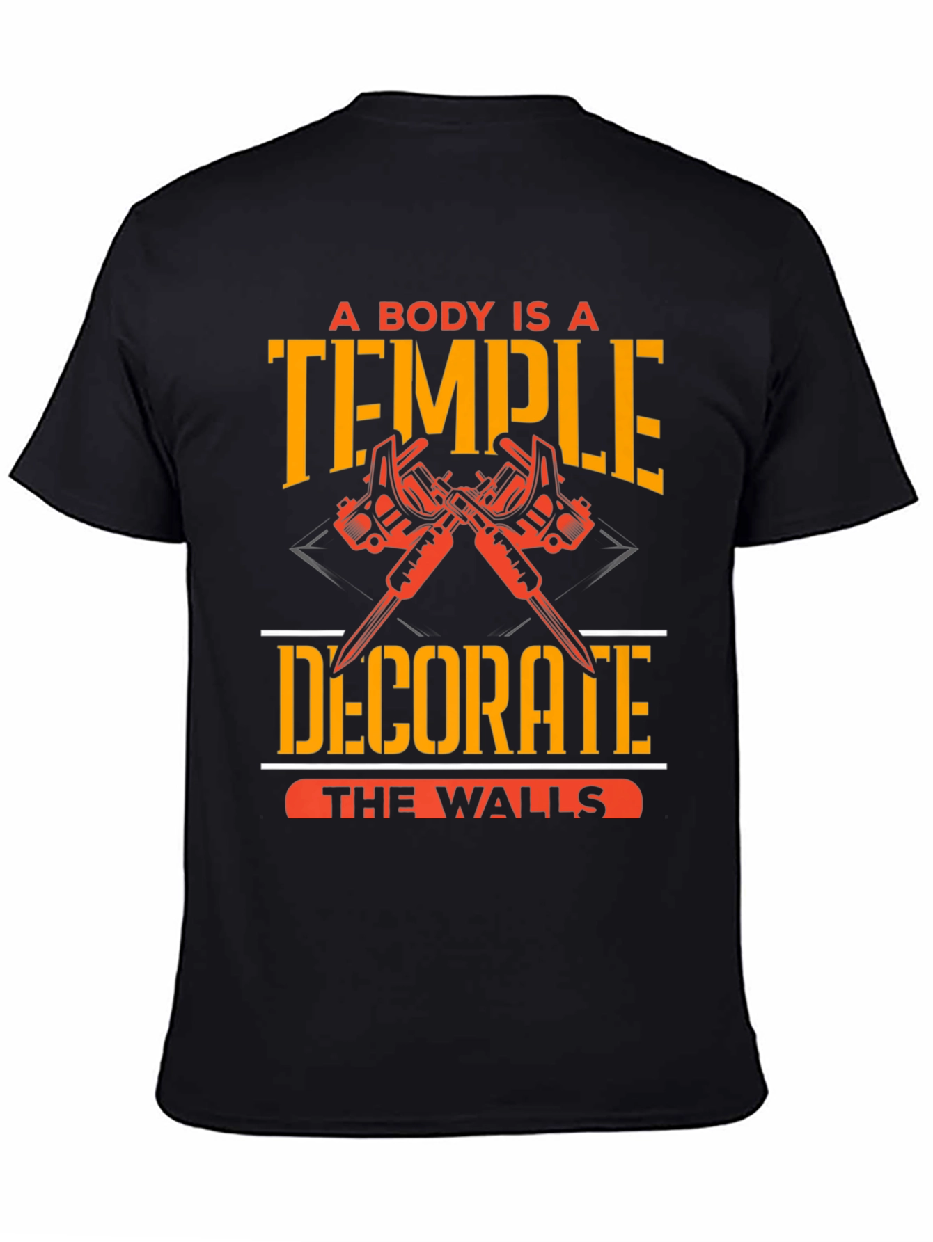 Black A Body Is A Temple Tattoo T-Shirt view 4