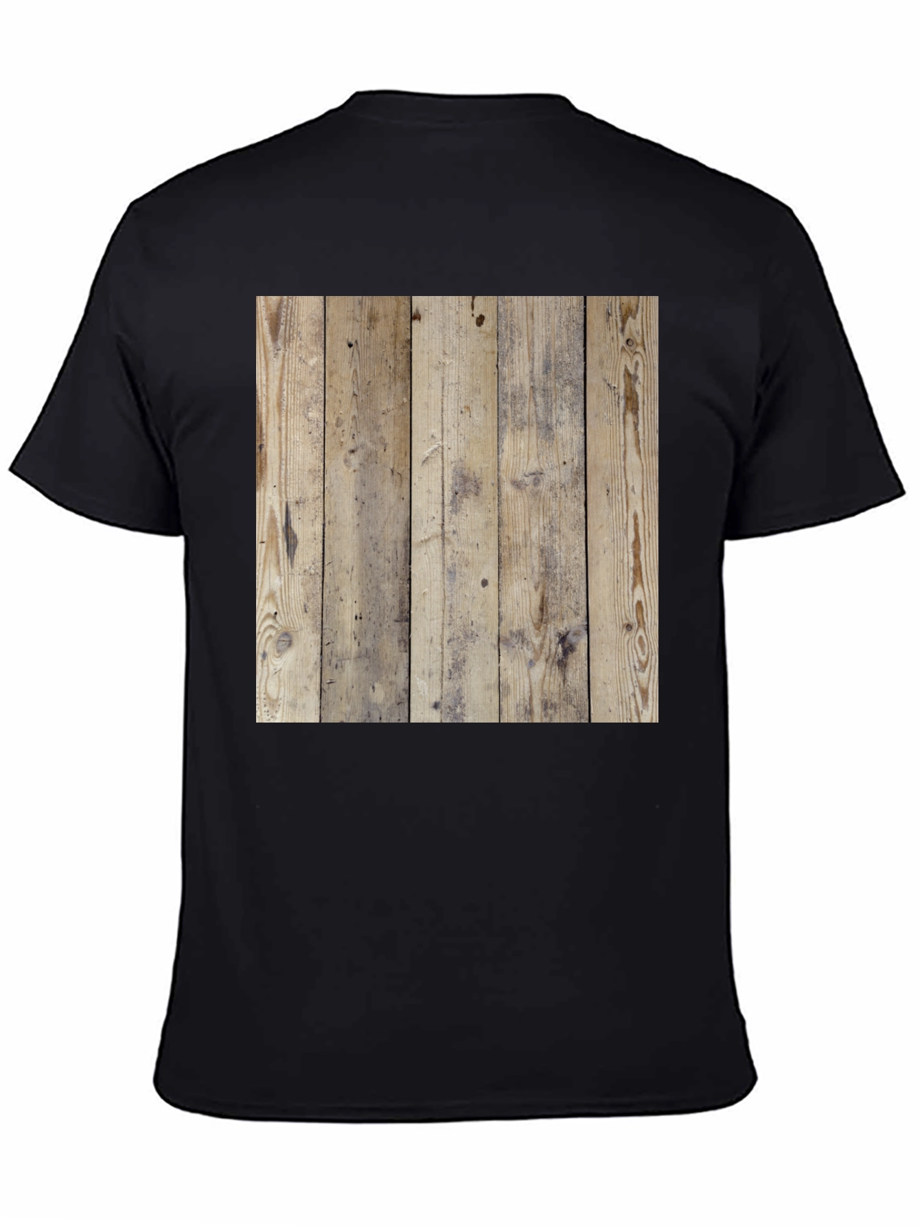 Wood Texture Graphic Tee - Casual Style Black T-Shirt - 4